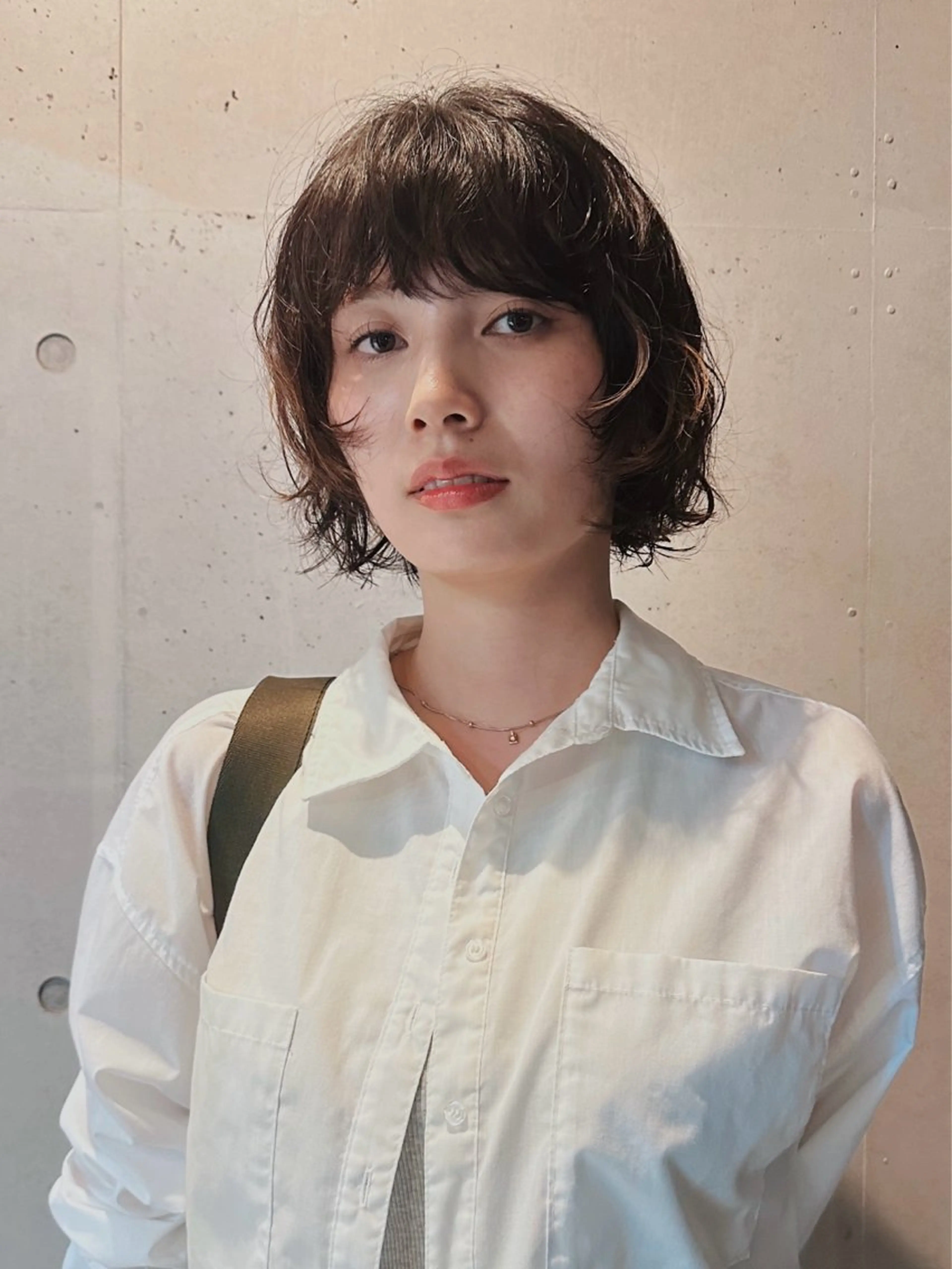 ショート パーマ カット パーマ トリートメント 前野 日奈のヘアスタイル