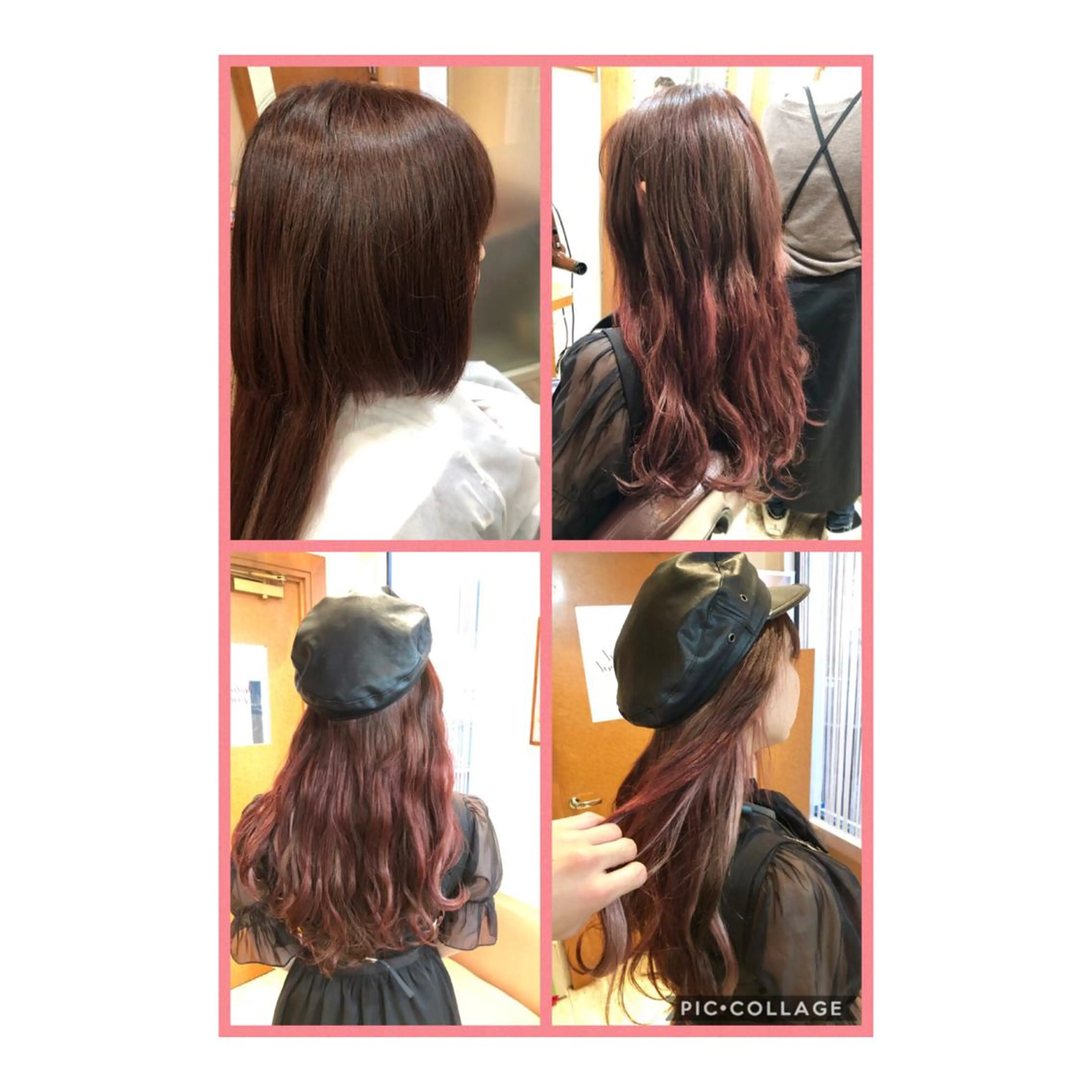 セミロング カラー シールエクステ ピンクカラー ボブ エクステ 100%髪質改善特化 TRUNSのヘアスタイル