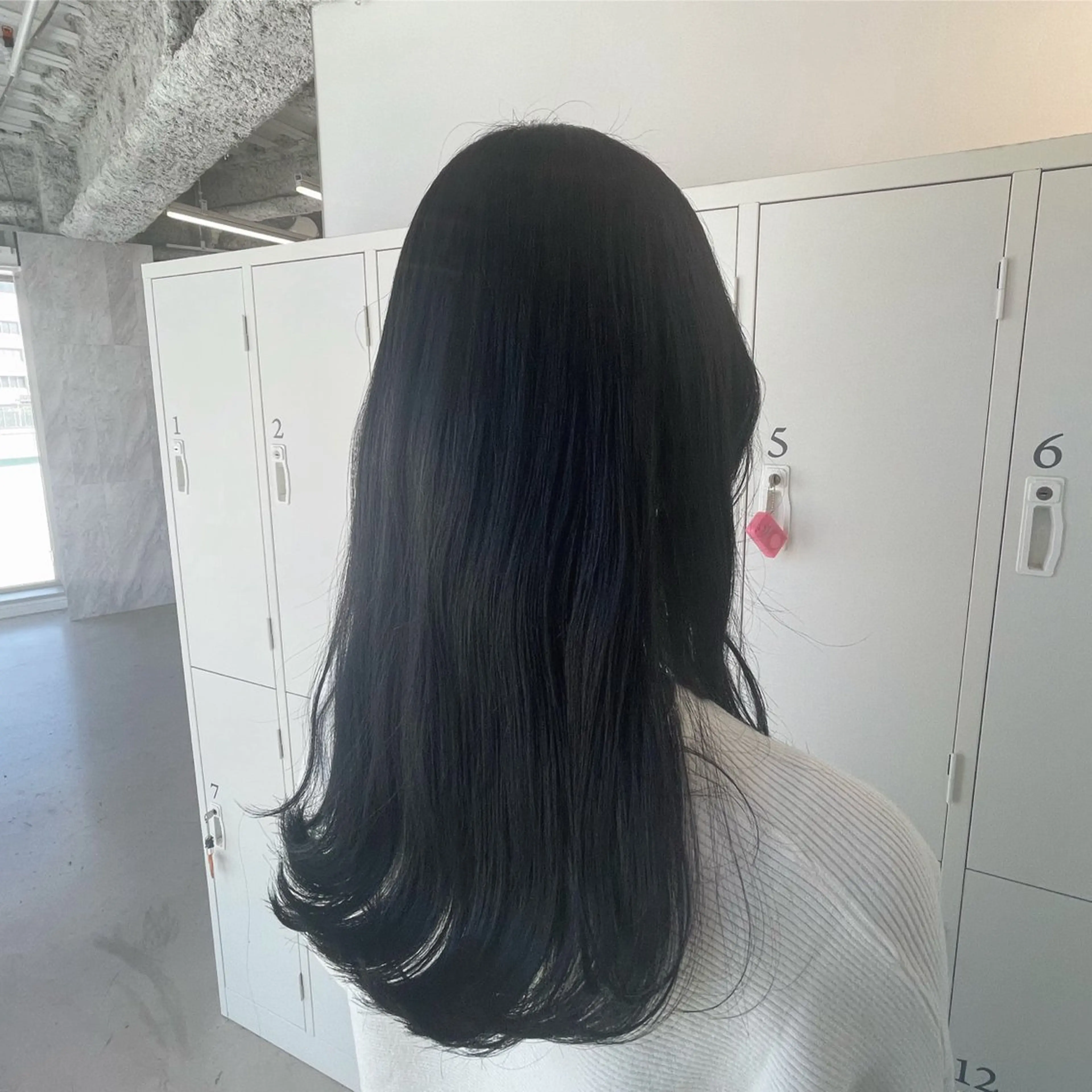 ロング カラー 黒髪 ブルーカラー ブルーブラック 🌟難波/EIGHT 副店長RIKOのヘアスタイル