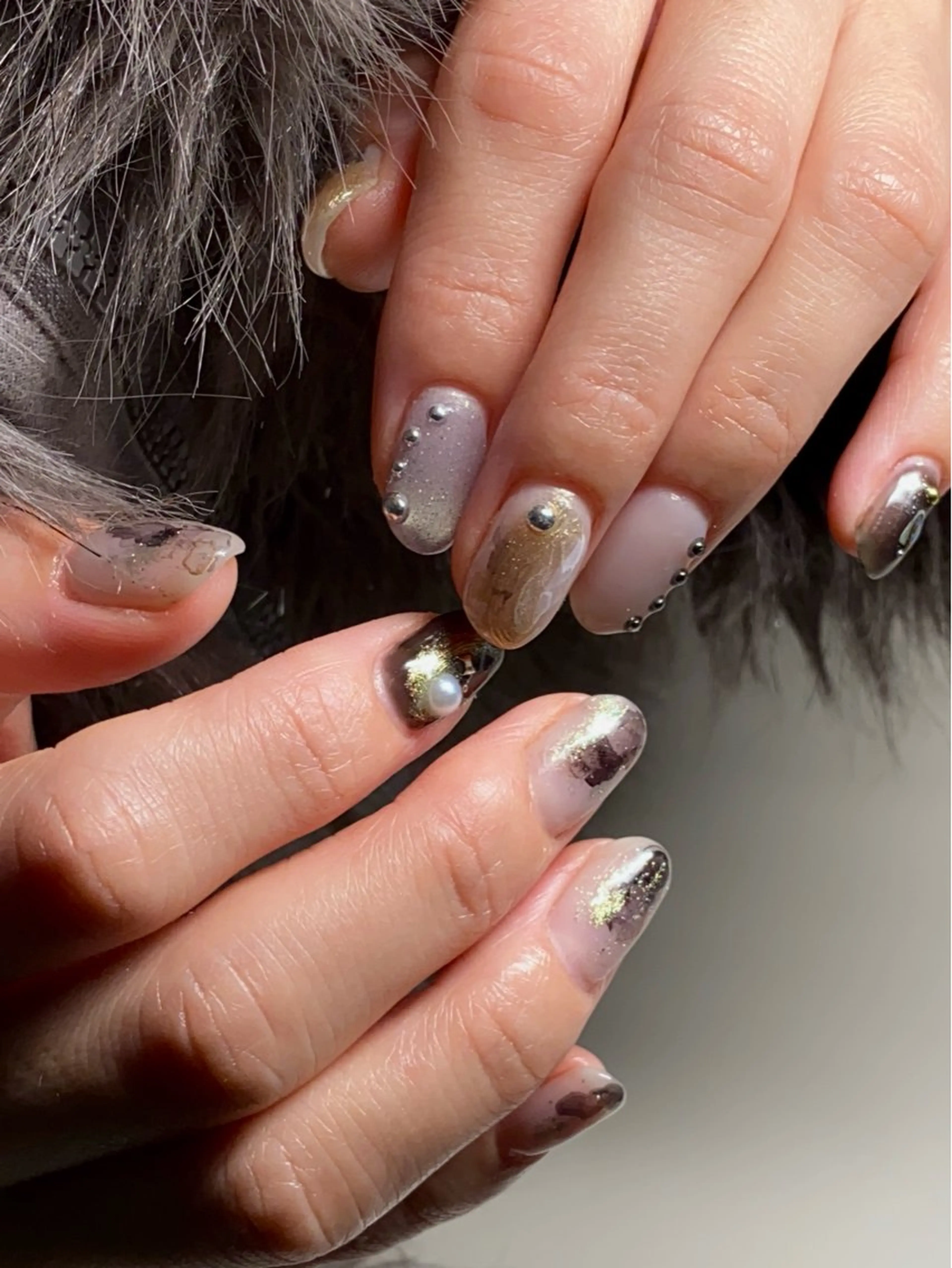 ネイル 持ち込み ニュアンスネイル 柳 里穂のネイルデザイン