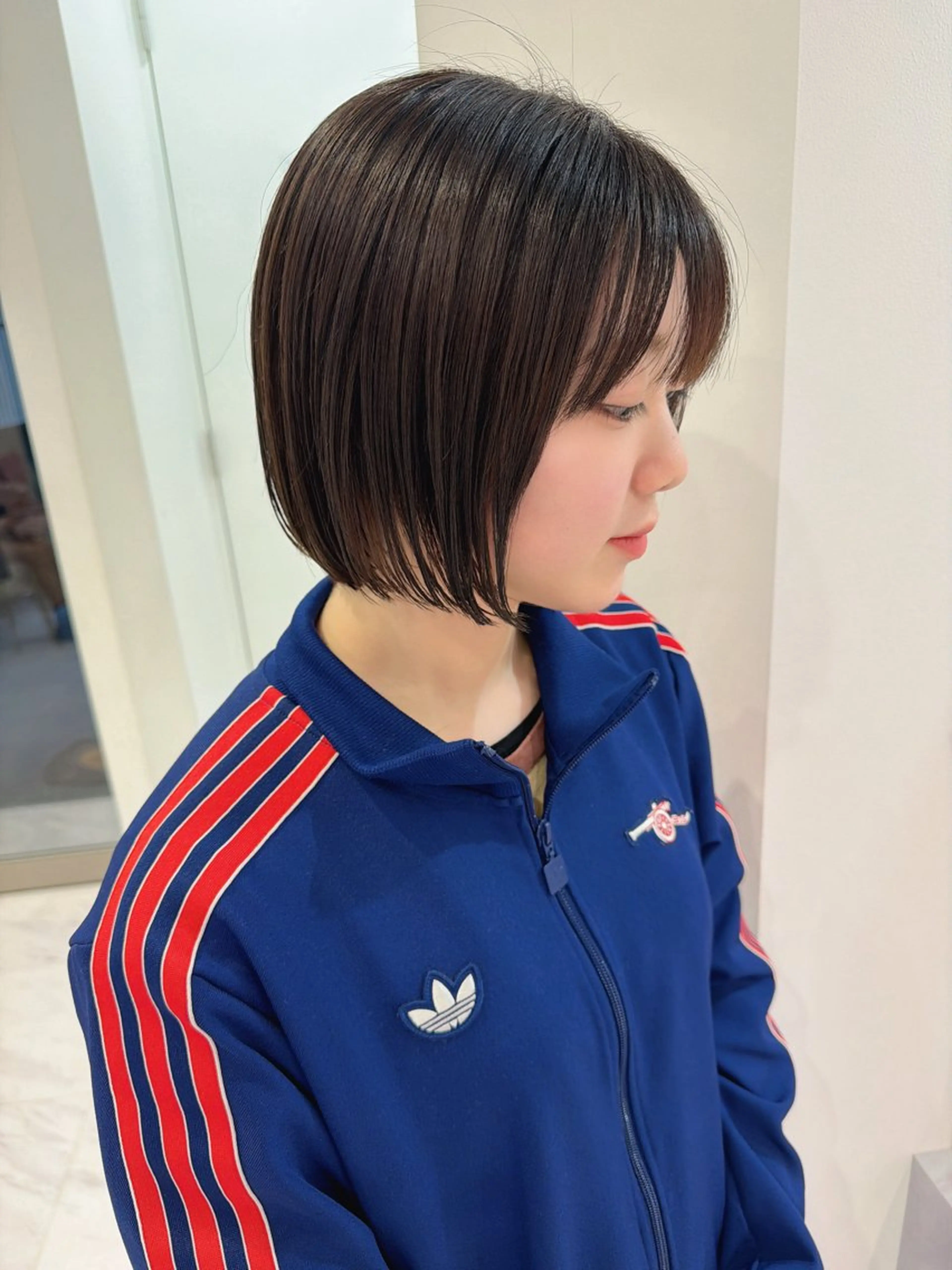 ショート ボブ 縮毛矯正 カット トリートメント SAYAKA 🍒／ボブ／暖色のヘアスタイル