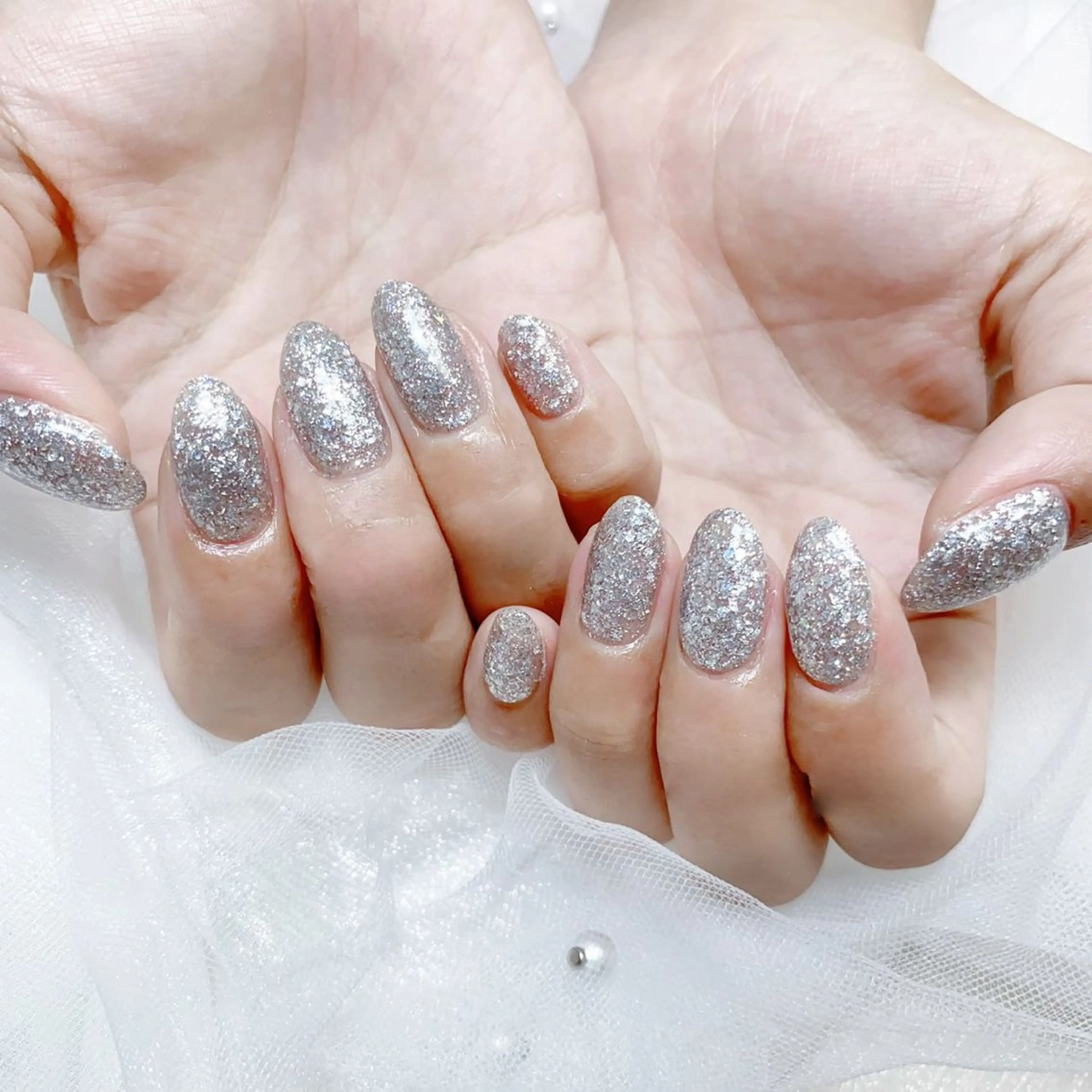 ネイル ラメ(グリッター) ワンカラーネイル ハンドネイル Nail salon 木にいるのネイルデザイン