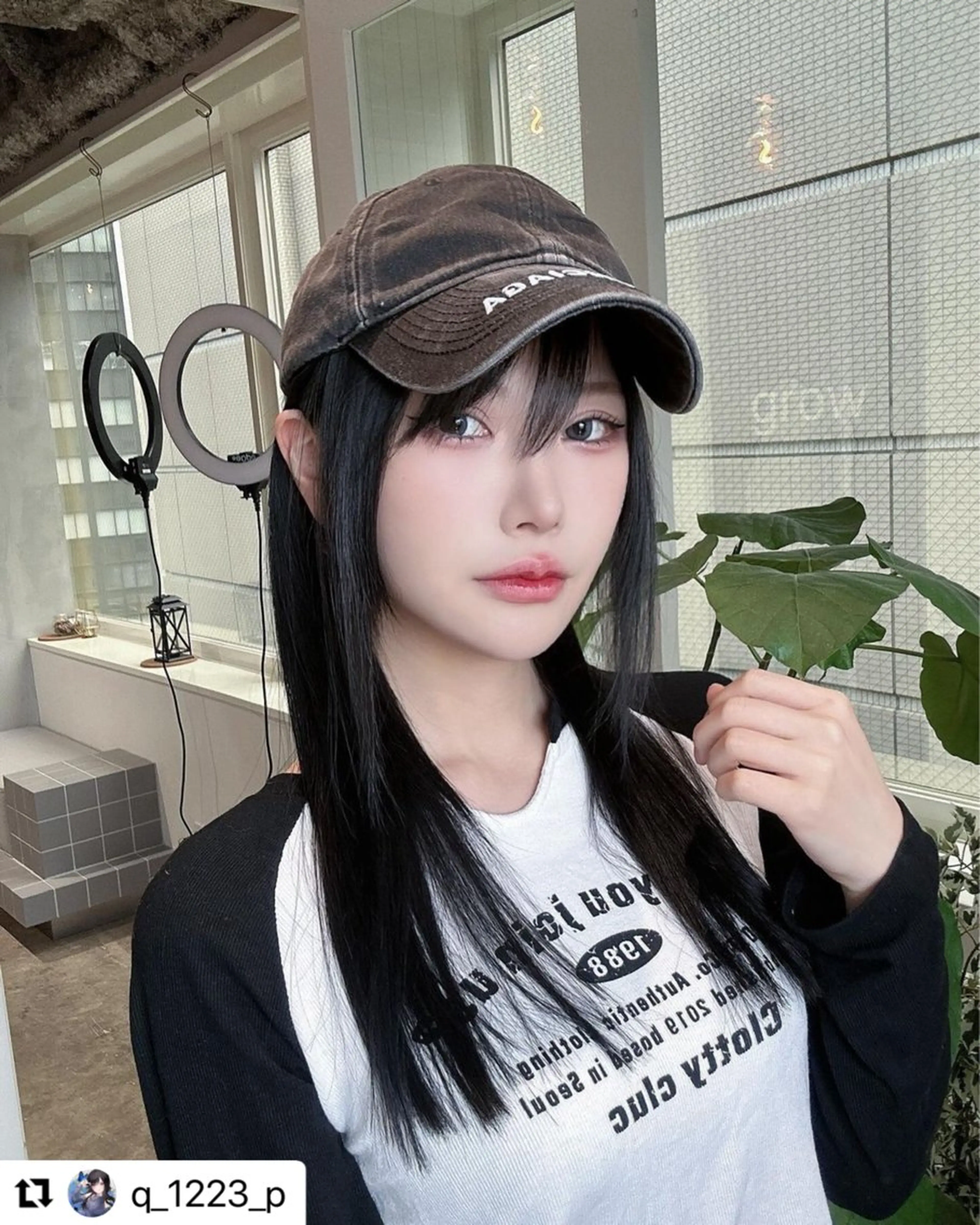 ミディアム カラー ヘアアレンジ 黒髪 ブルーカラー ブルーブラック 髪質改善 トリートメント ヘアカラー トリートメント 🎀プルエクステ みまひかる🎀のヘアスタイル