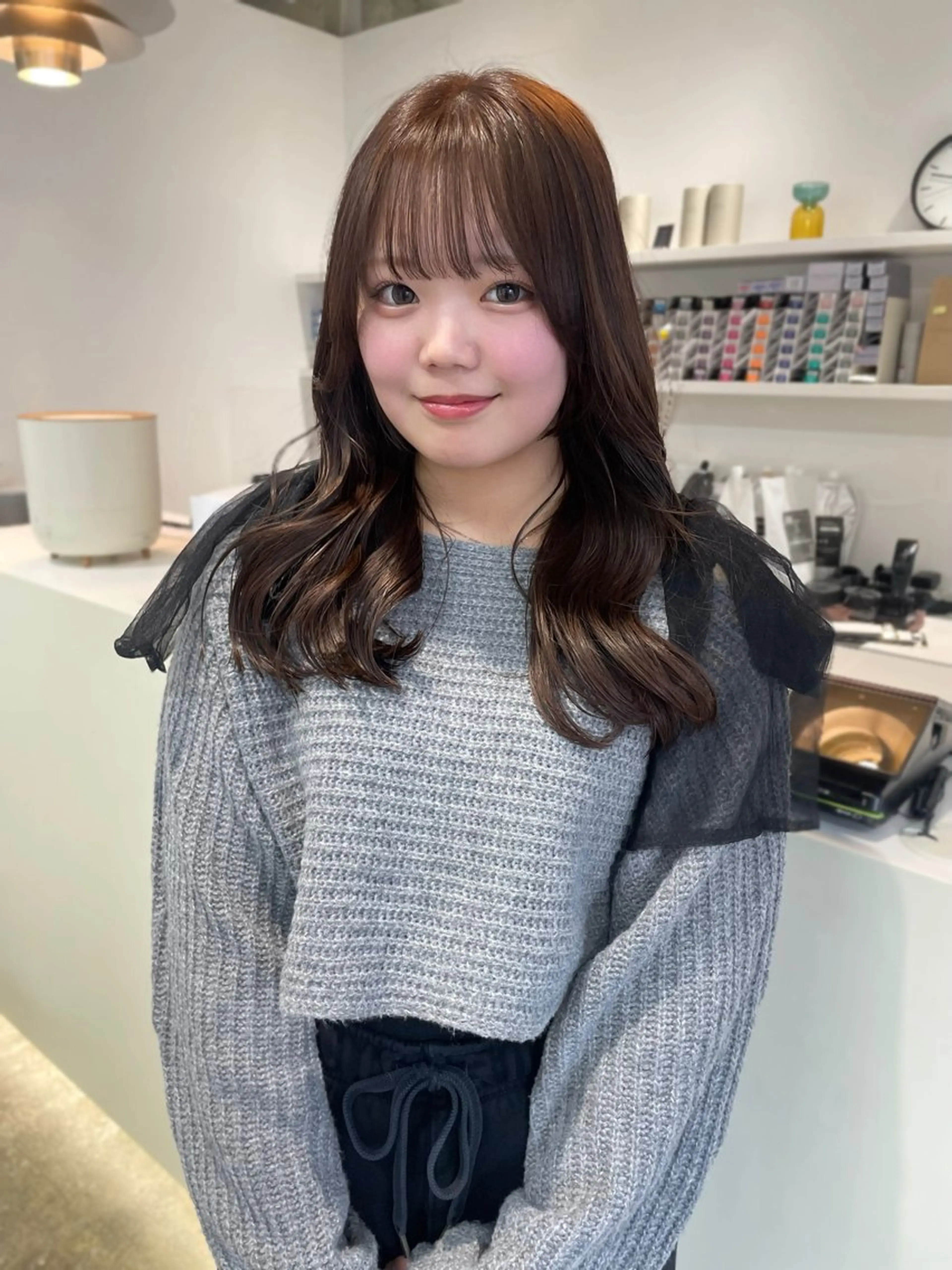セミロング カラー ヘアカラー トリートメント 𝘚𝘶𝘻𝘶 𓂃𓈒𓏸のヘアスタイル