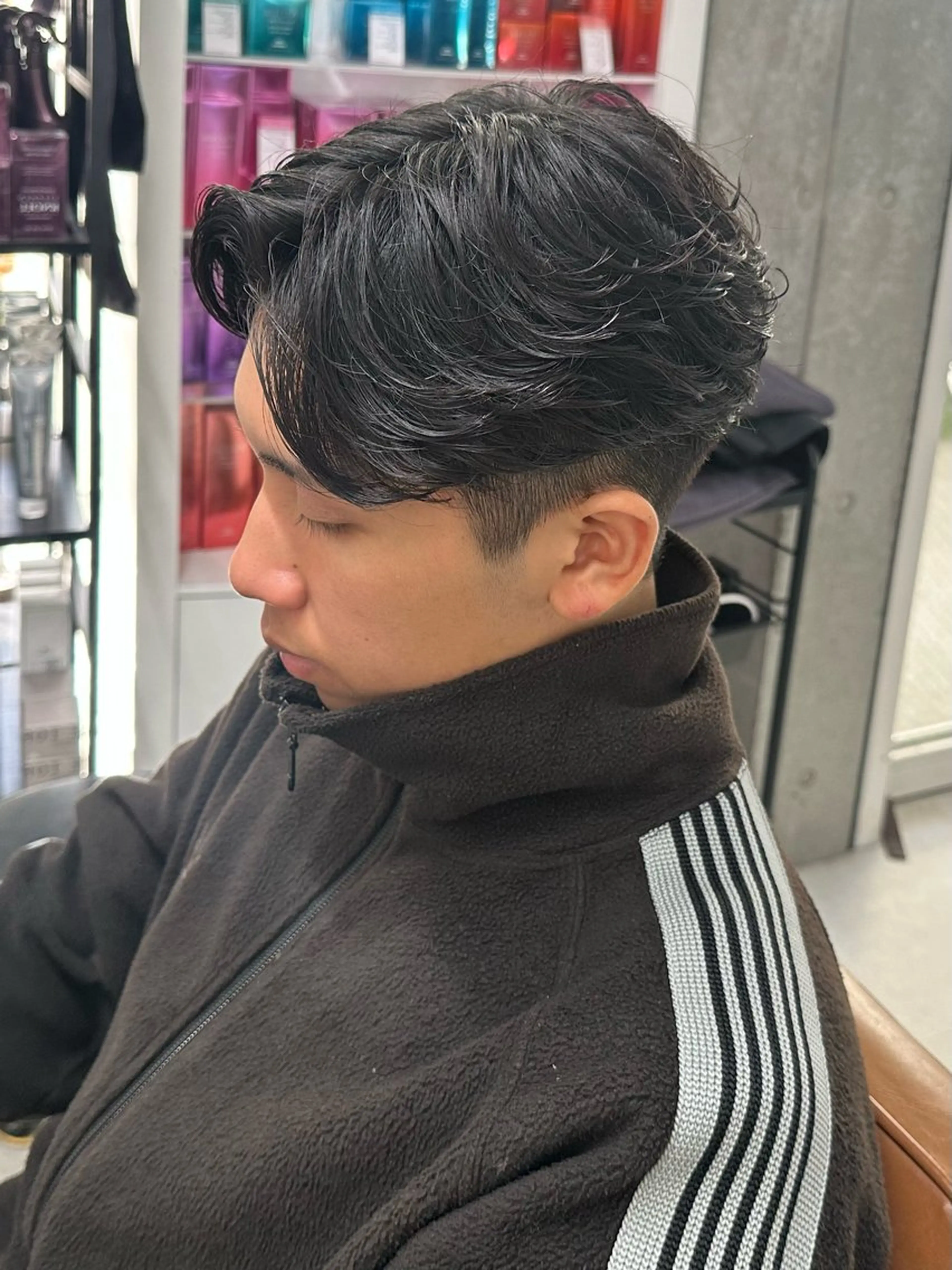 ミディアム パーマ メンズ カット パーマ トリートメント メンズ似合わせ🪞 kotoriのヘアスタイル