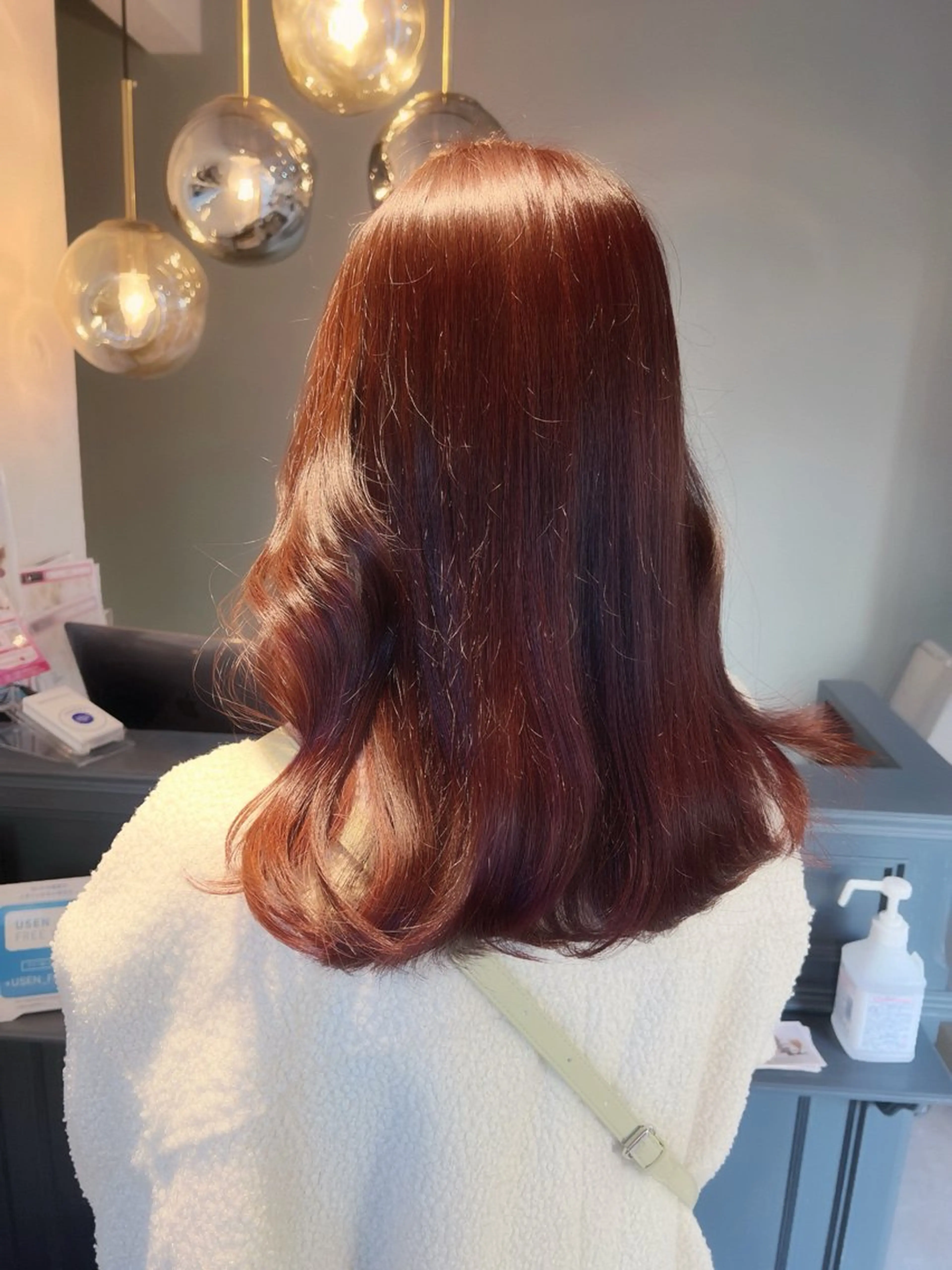 セミロング カラー ピンクカラー レッドカラー 髪質改善 カット ヘアカラー ショート/韓国ヘア 押本恵一のヘアスタイル