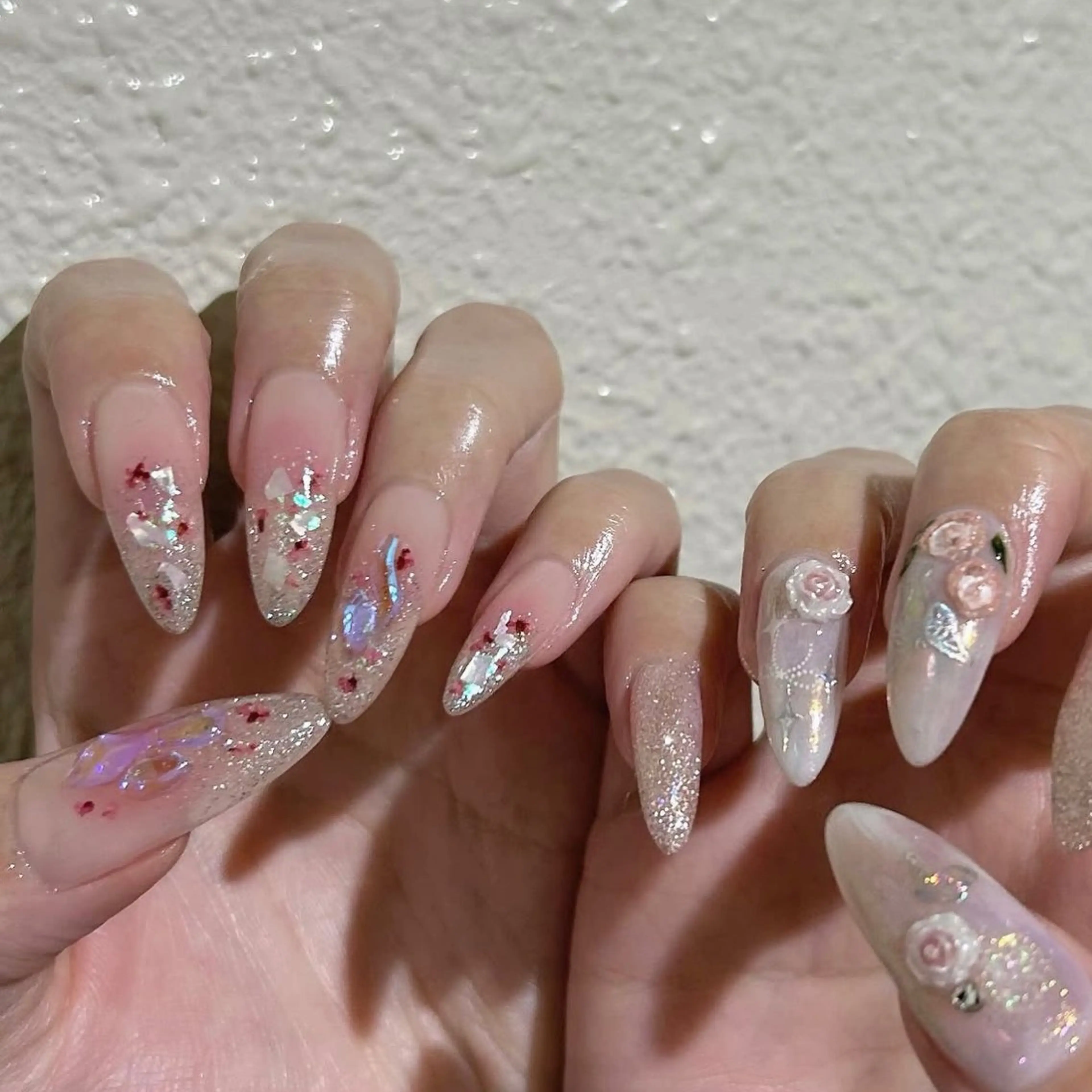 ネイル 春ネイル パラあり！フィルイン 美フォルムのネイルデザイン