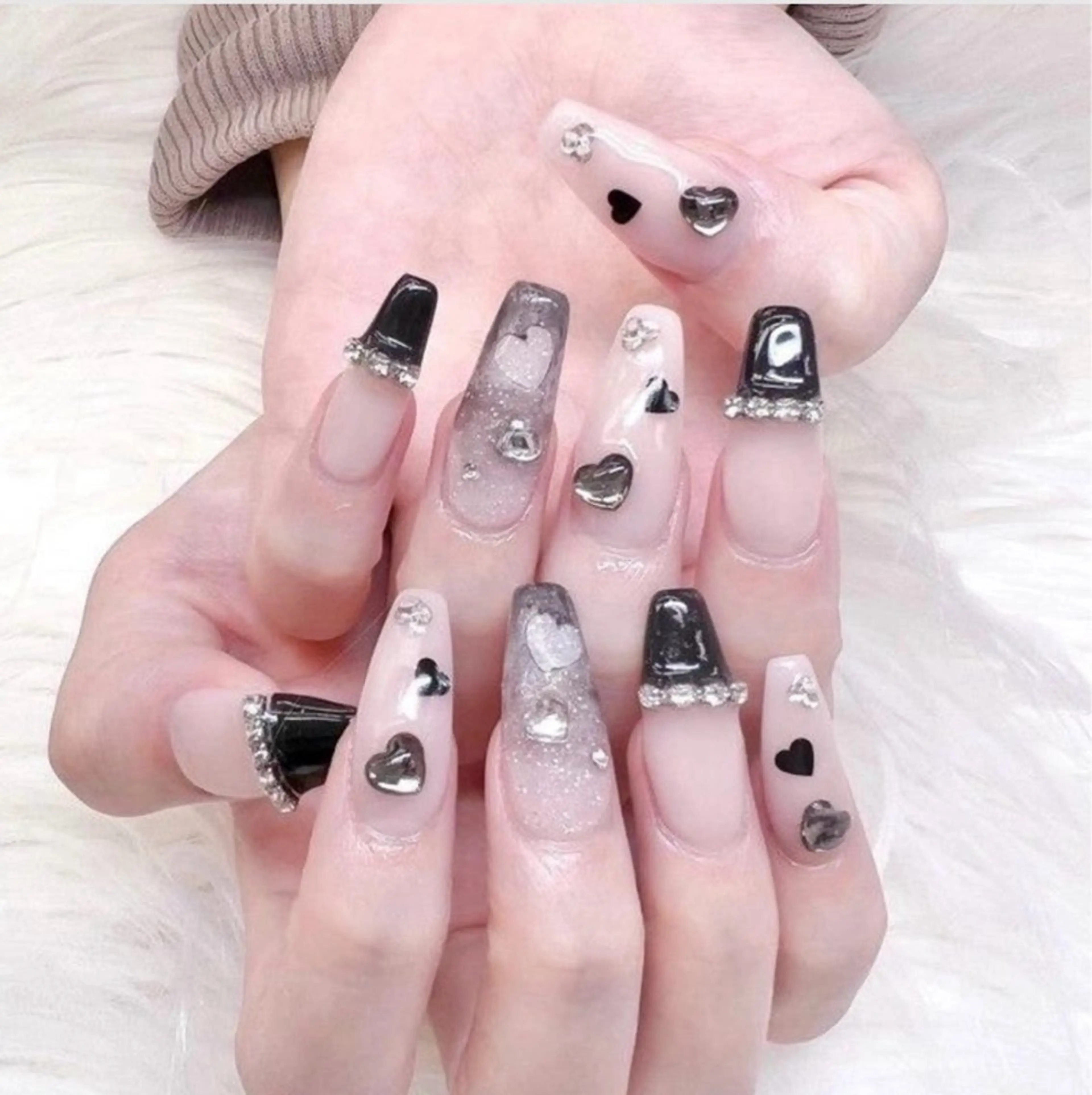 ネイル オーロラネイル チークネイル 長さ出し フットネイル フレンチネイル Lee Nails チップ長さだし専門店のネイルデザイン