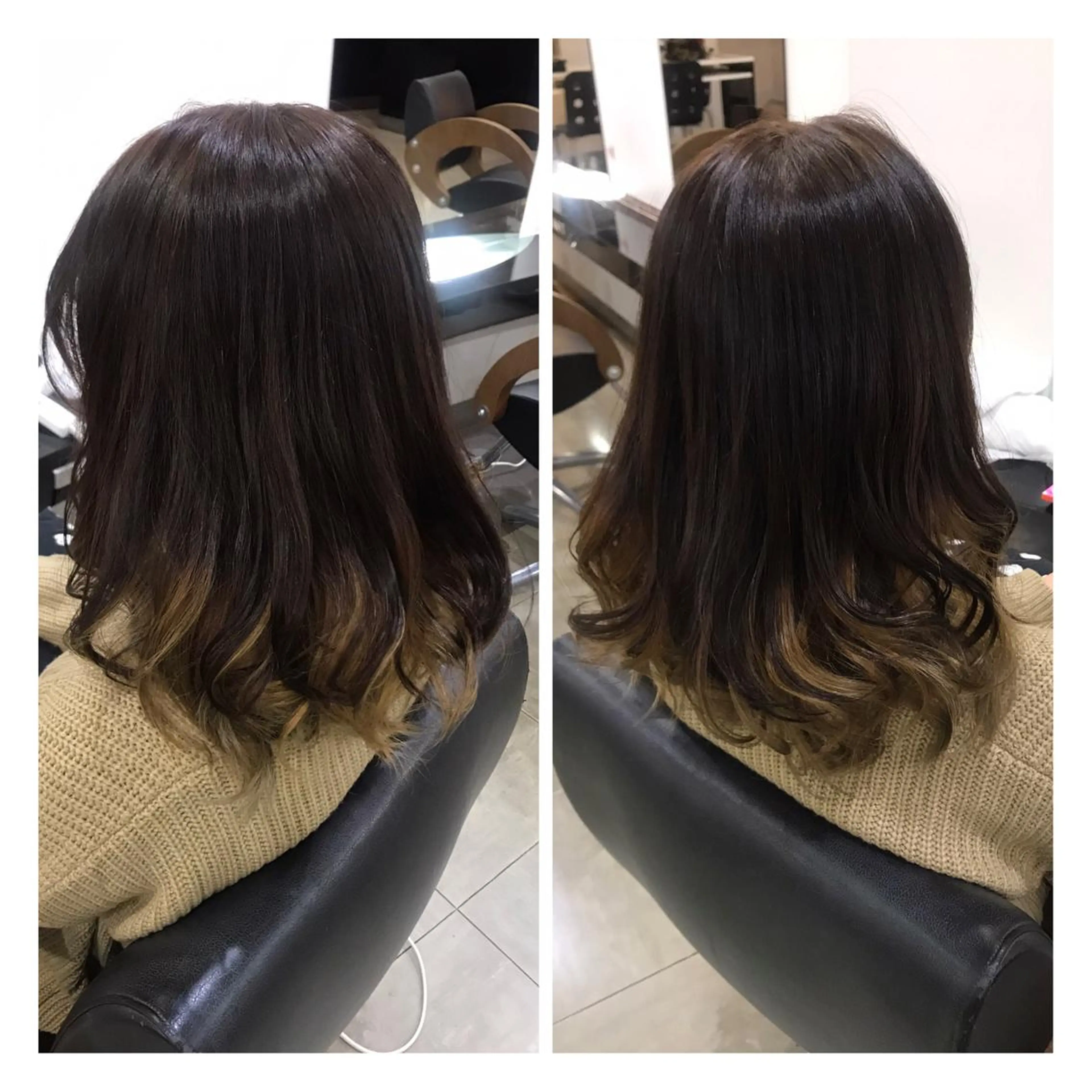 セミロング カラー ヘアアレンジ グラデーションカラー 烏山 達也のヘアスタイル
