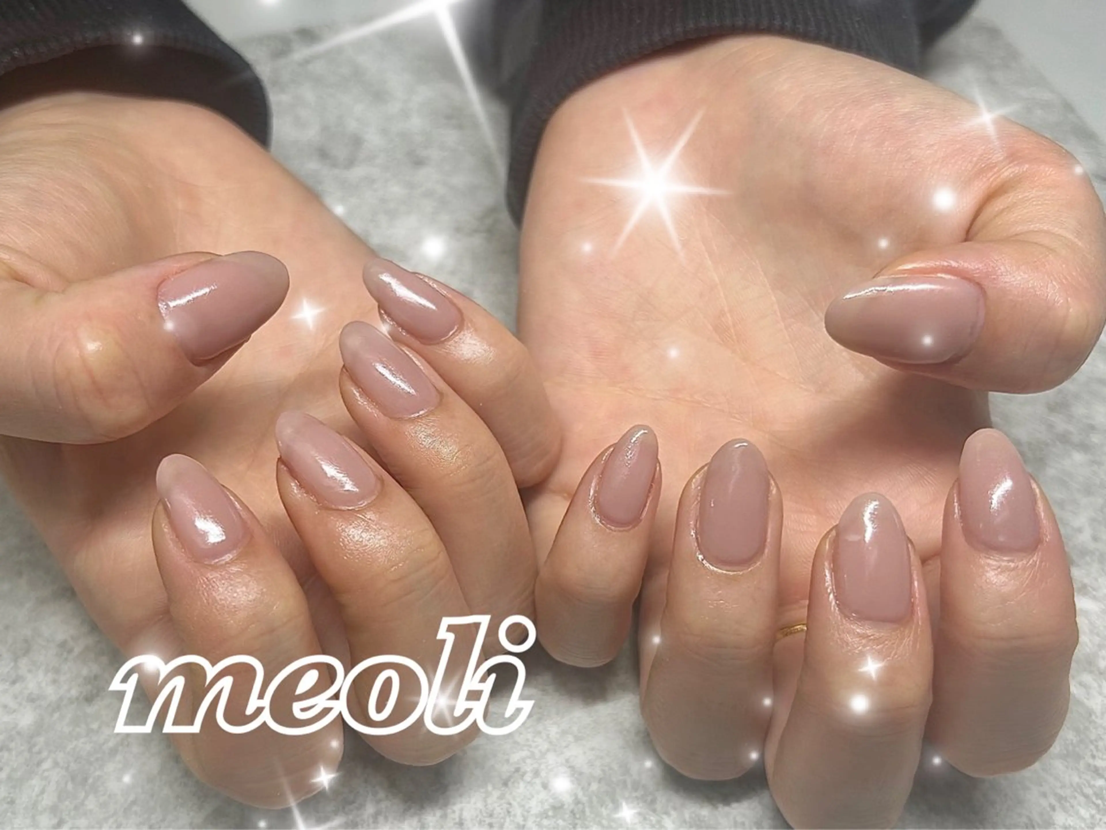 ネイル オフィスネイル ピンク シンプルネイル ハンドネイル nail salon meoli　アヤのネイルデザイン