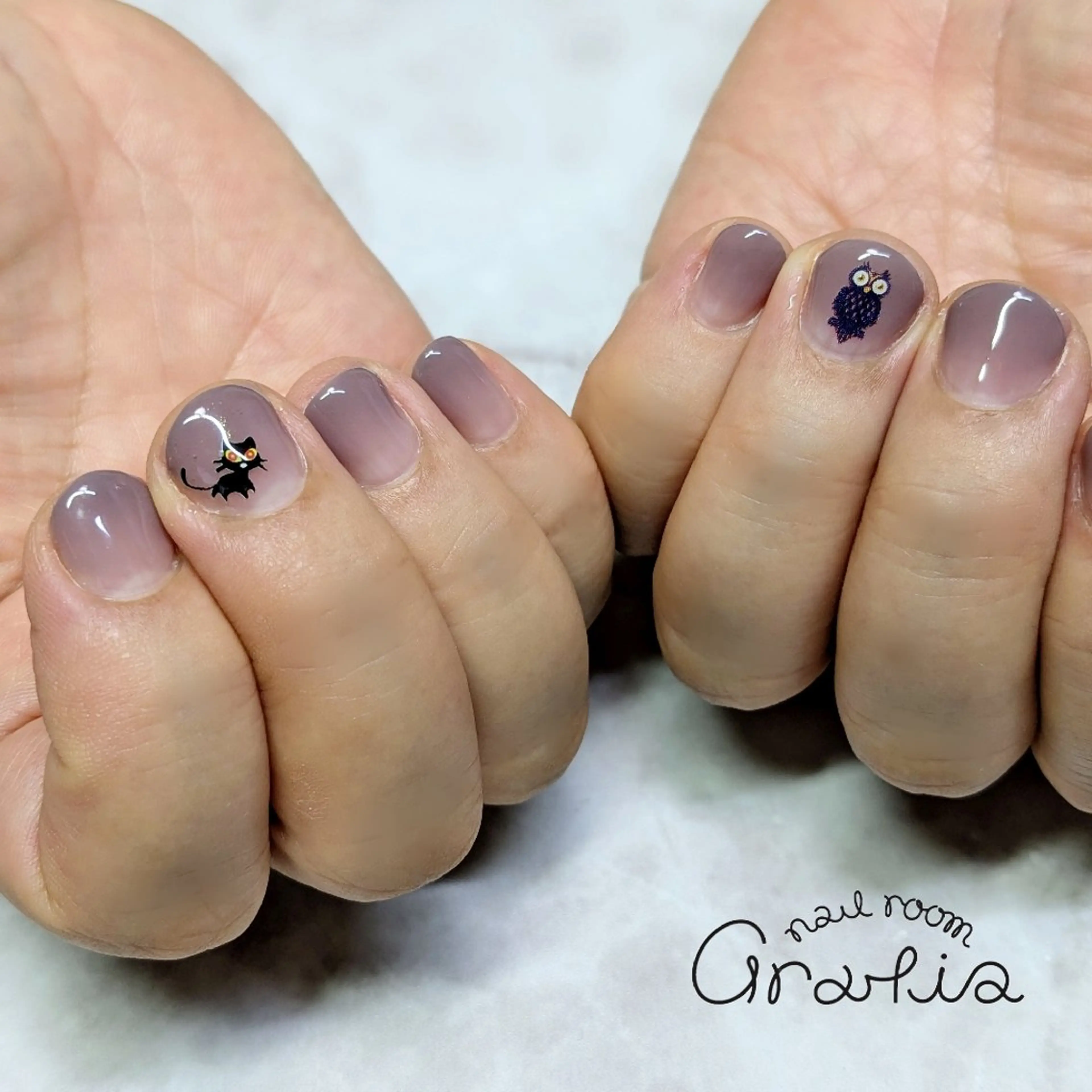 ネイル アートネイル グラデーション ハロウィン gratia 中村のネイルデザイン