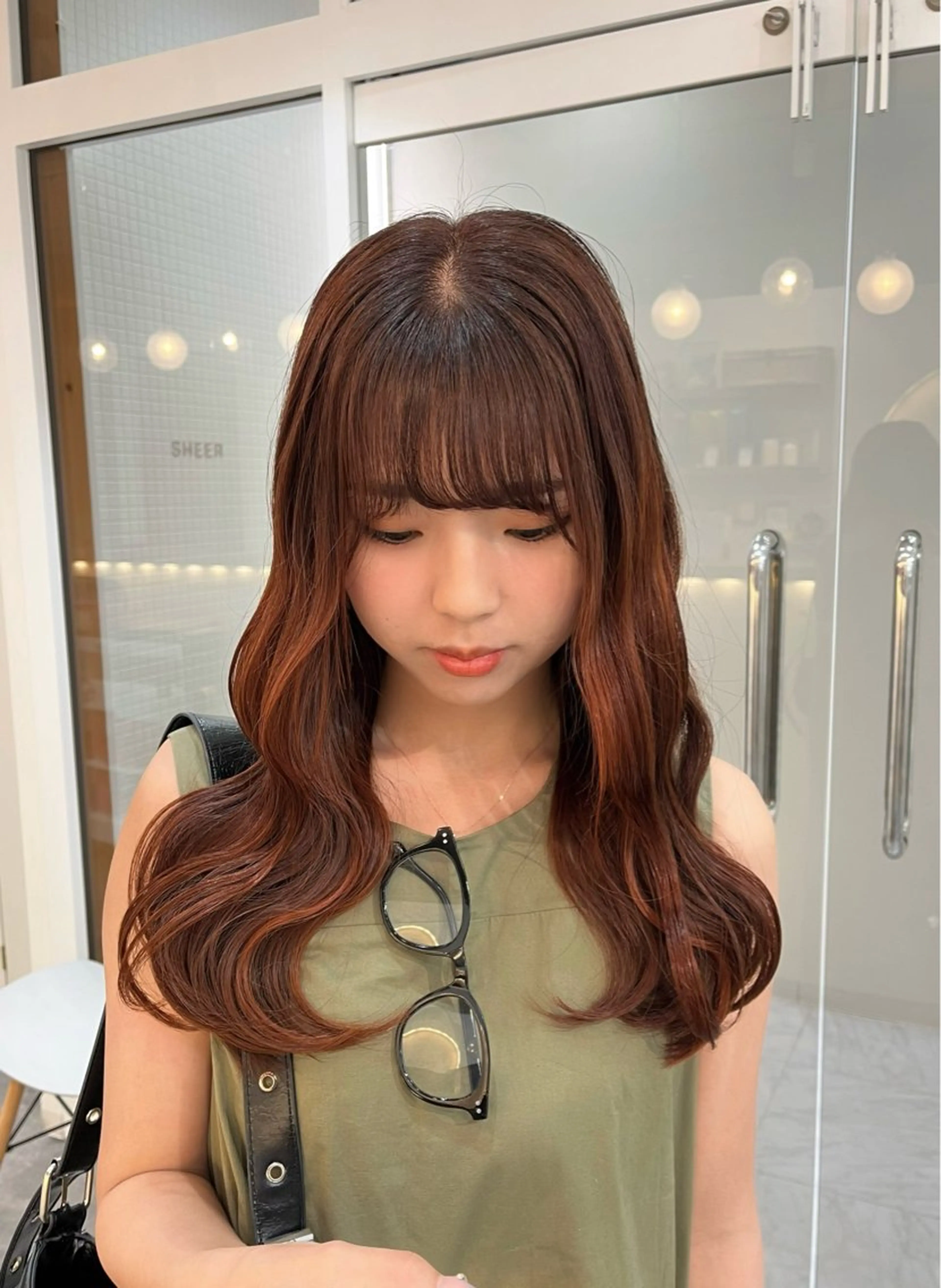 ロング カラー ブリーチ ブラウンカラー ダブルカラー ブリーチなしカラー オレンジ Moe モエの眉毛・アイブロウイメージ