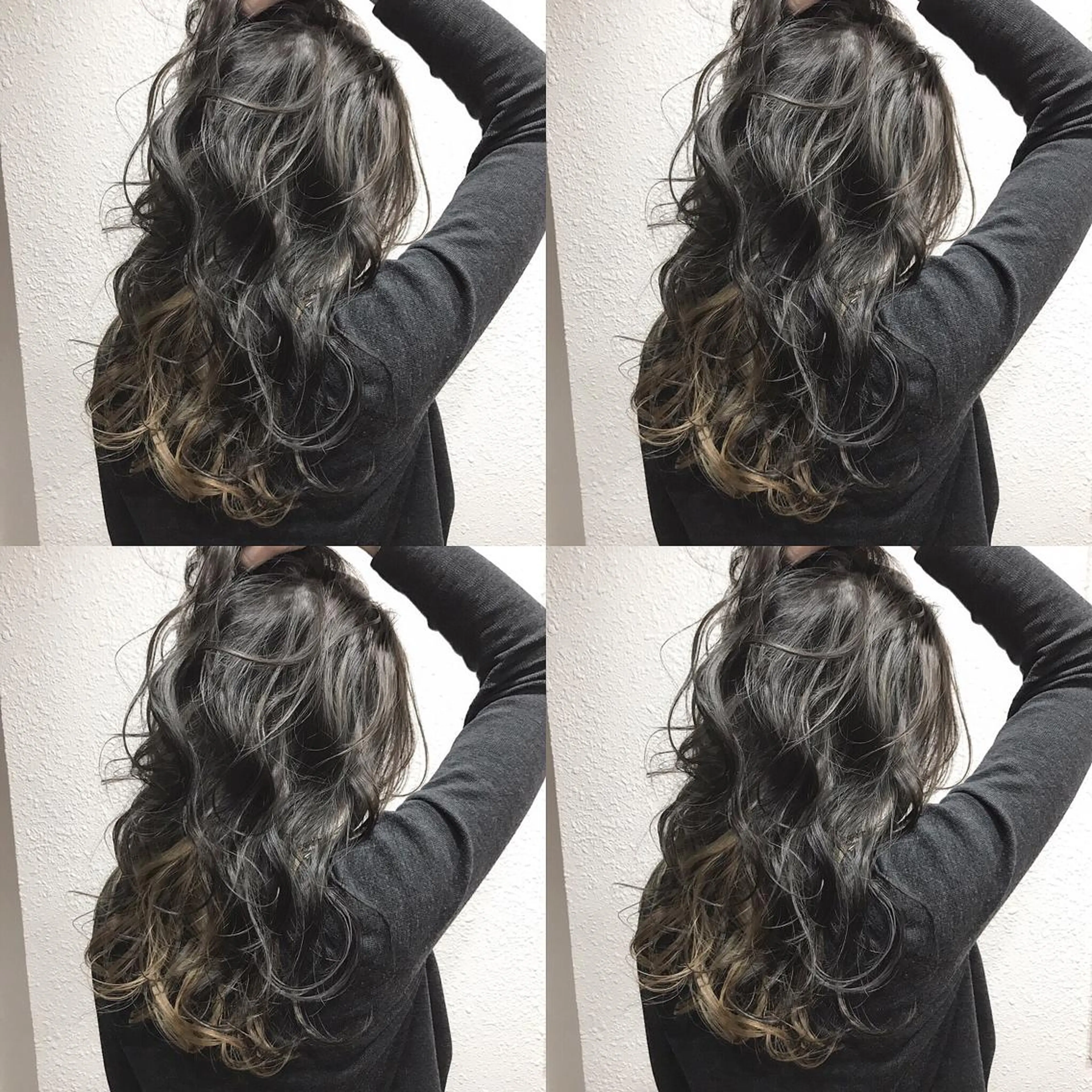 ロング カラー アッシュ アッシュグレー アッシュグレージュ ブリーチ グレージュ HIRO. ★のヘアスタイル