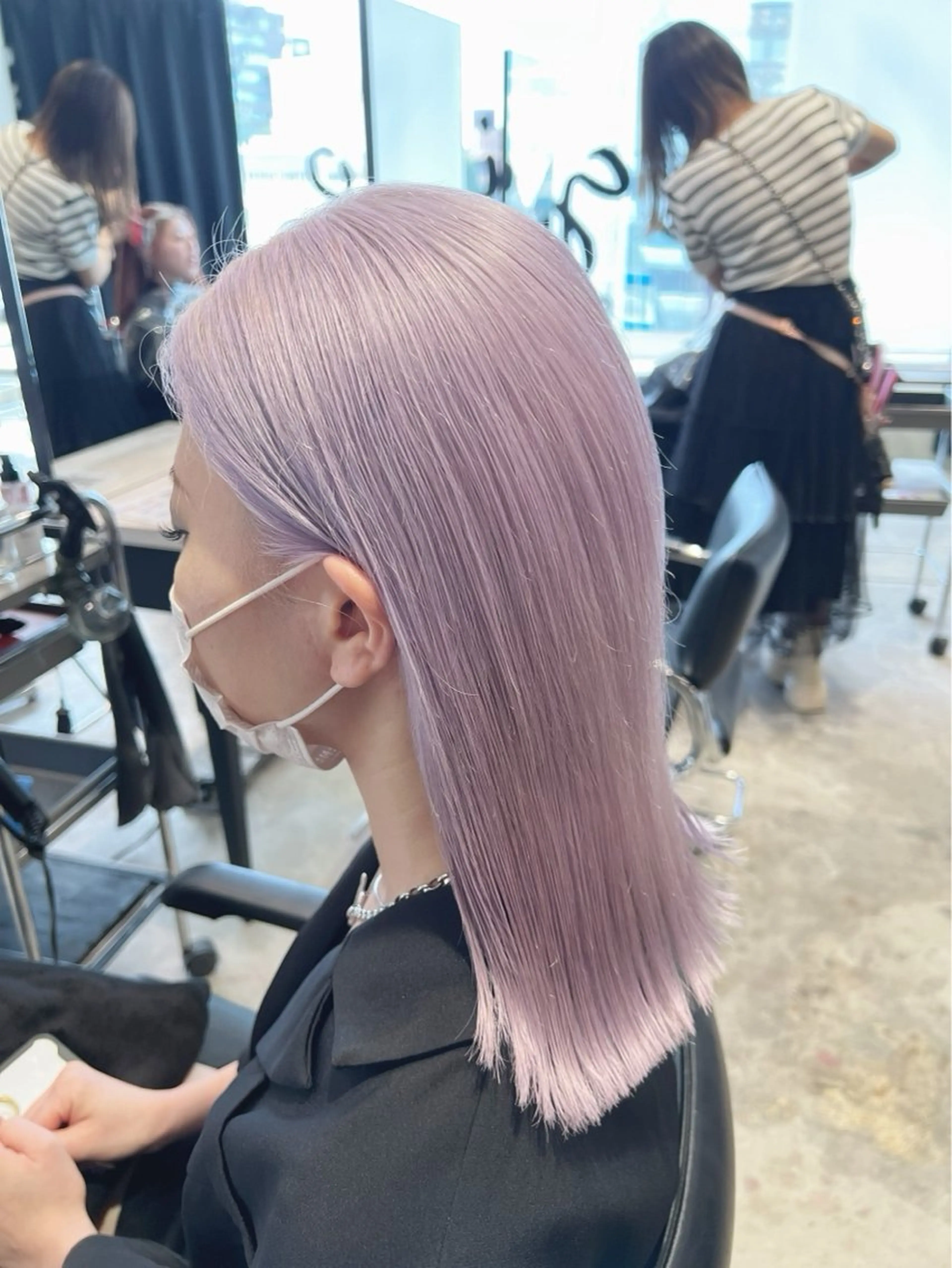 ロング カラー ヘアカラー ヘッドスパ 縮毛メンズカット モデル募集レオンのヘアスタイル