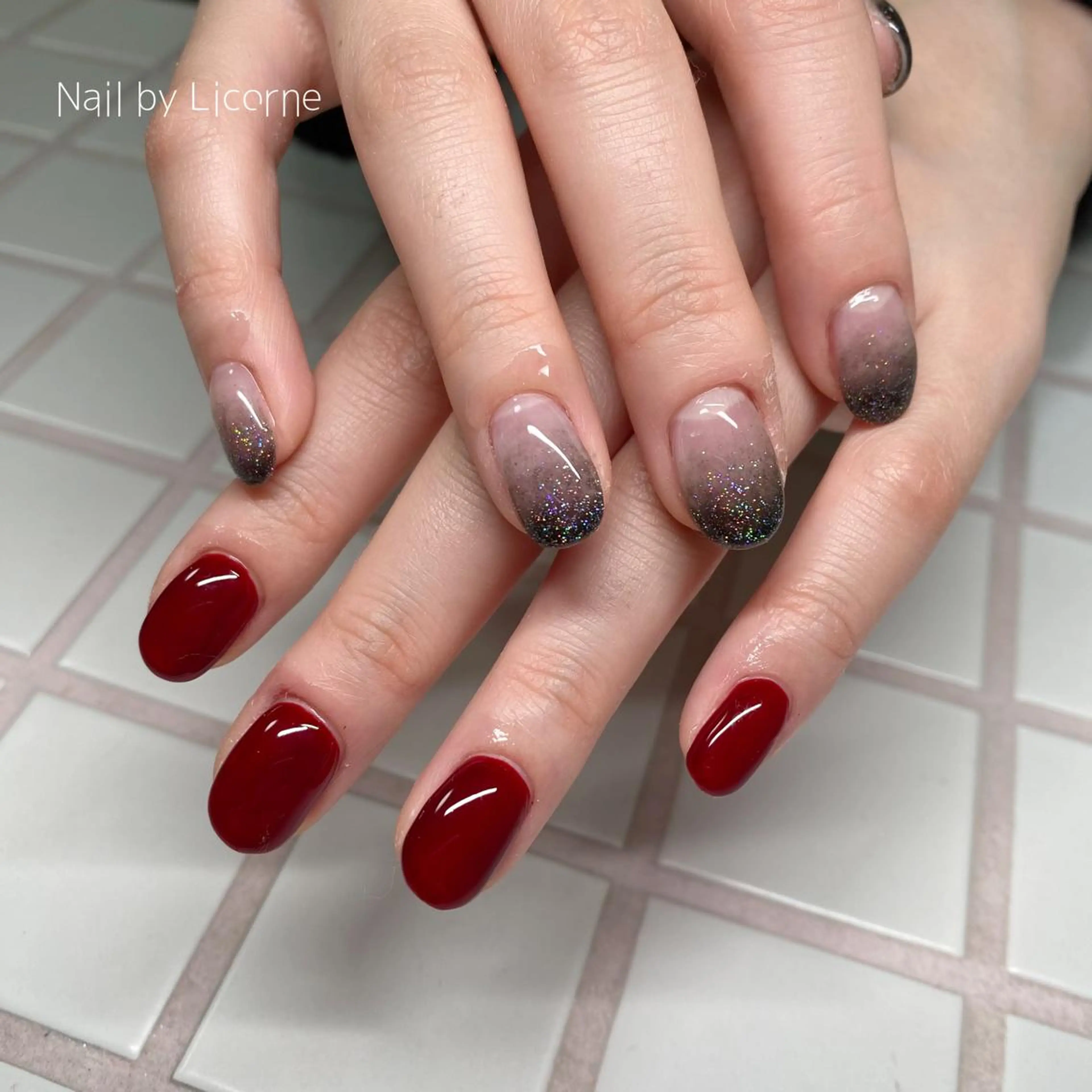 ネイル アートネイル オーロラネイル フレンチネイル 氷ネイル・うるうるネイル マグネットネイル ハンドネイル Nail by Licorneのネイルデザイン