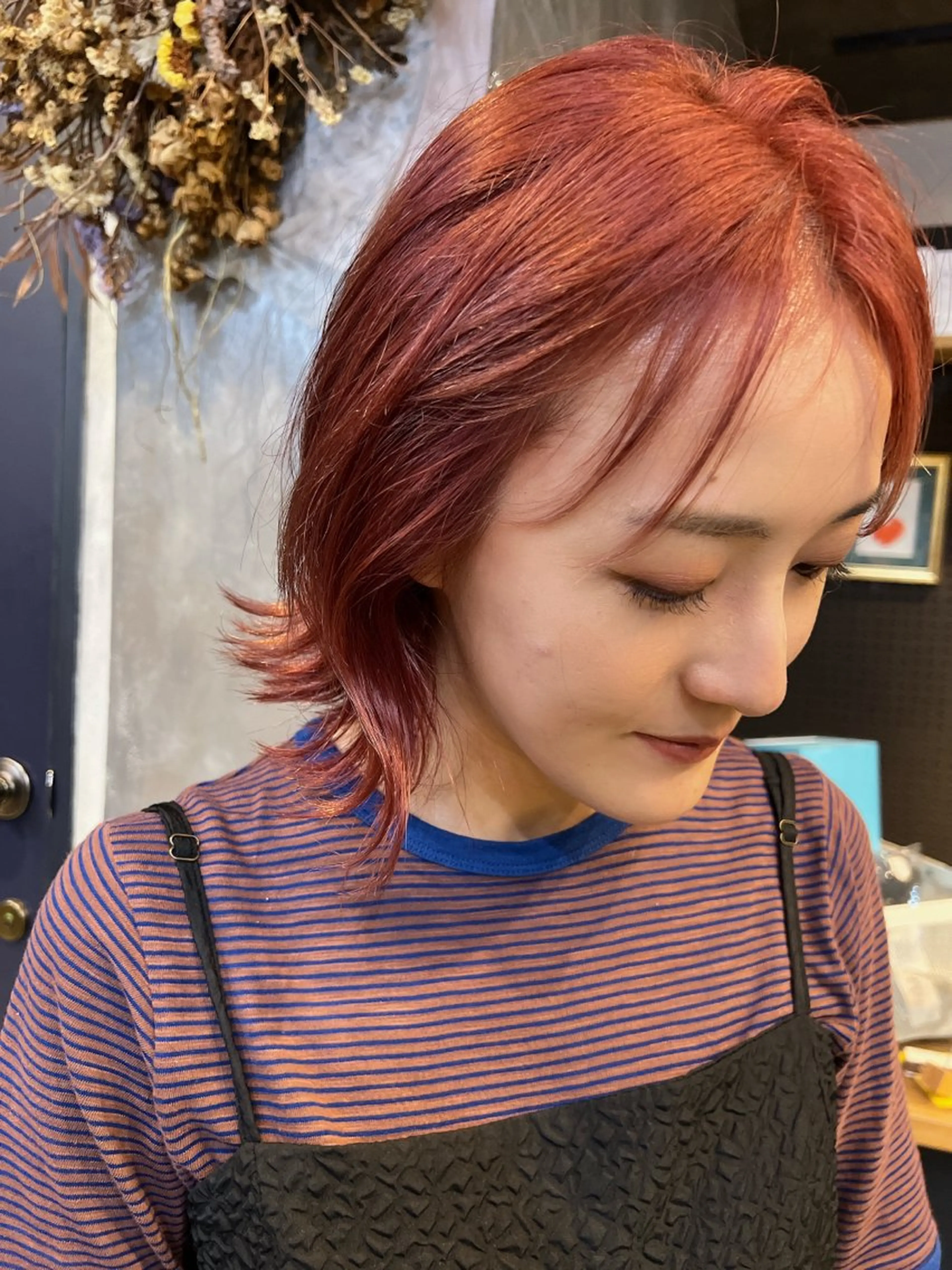 ミディアム カラー ブラウンカラー レッドカラー レッドブラウン ミヨシマユ✨ チーフ就任記念🌈のヘアスタイル