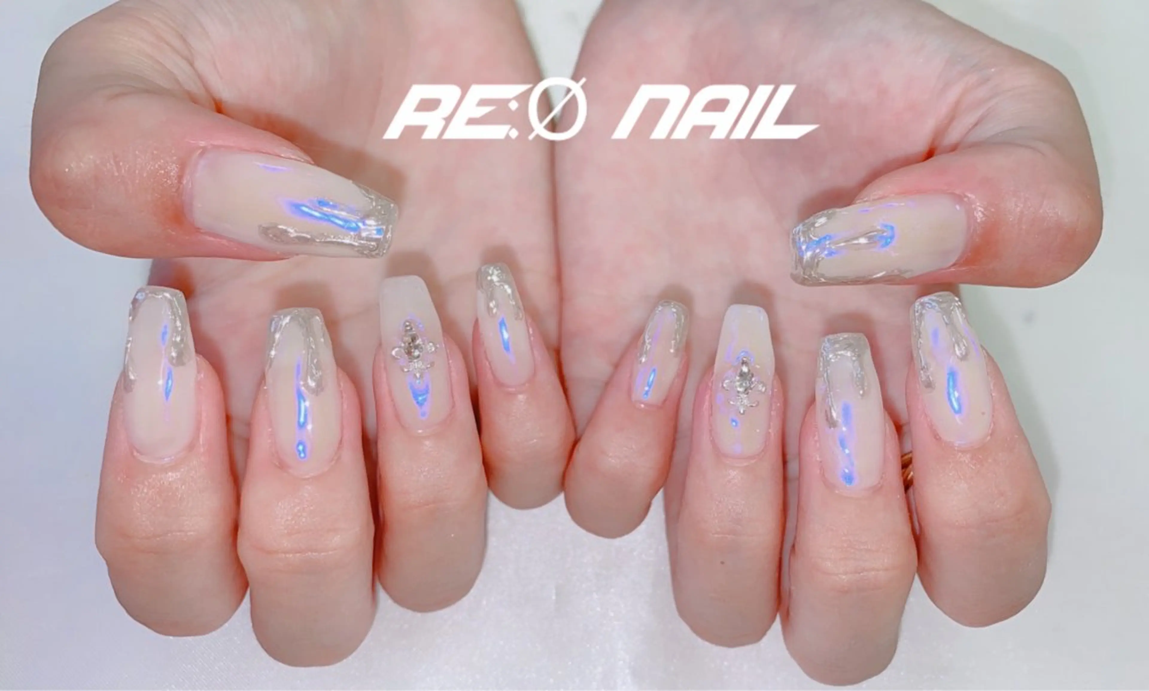 ネイル ブルー ハンドネイル Re:Ø nail 🩵TSUJIのネイルデザイン