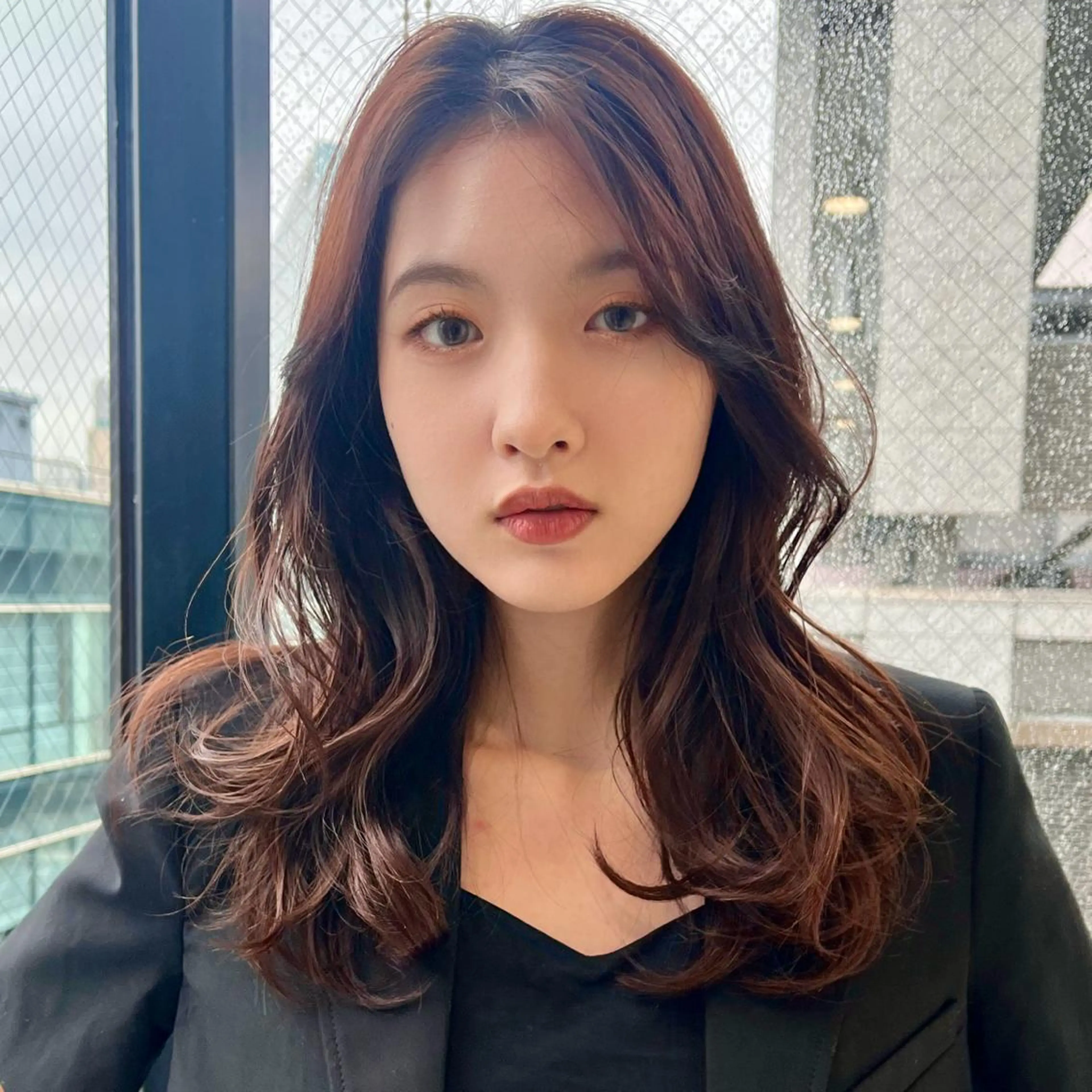 ロング カラー かきあげバング レイヤーカット 似合わせカット シースルーバング 早朝セット☀️ レイヤー/Momoのヘアスタイル