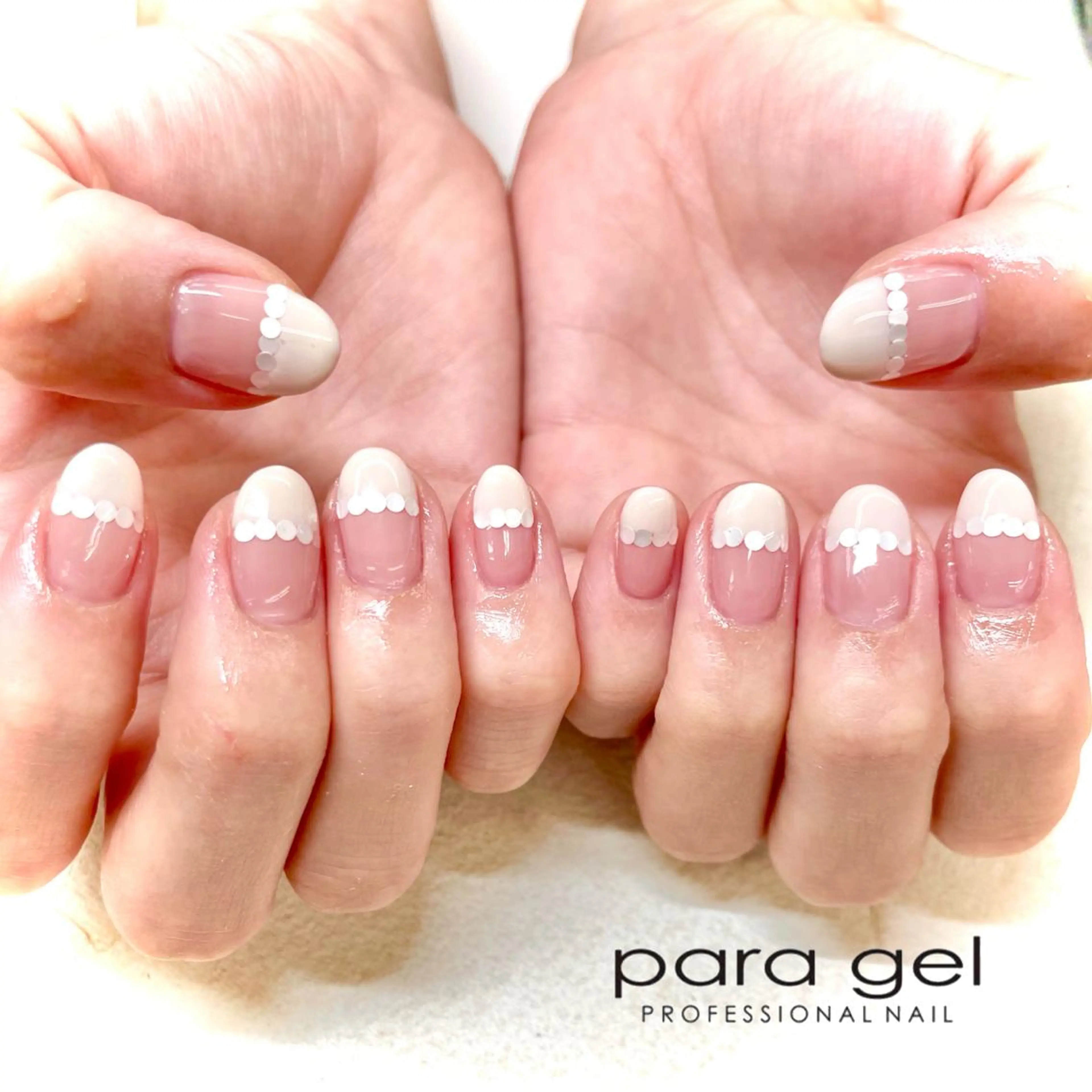 ネイル フレンチネイル ジェルネイル パラジェル Bianca🎀 ONODERAのネイルデザイン