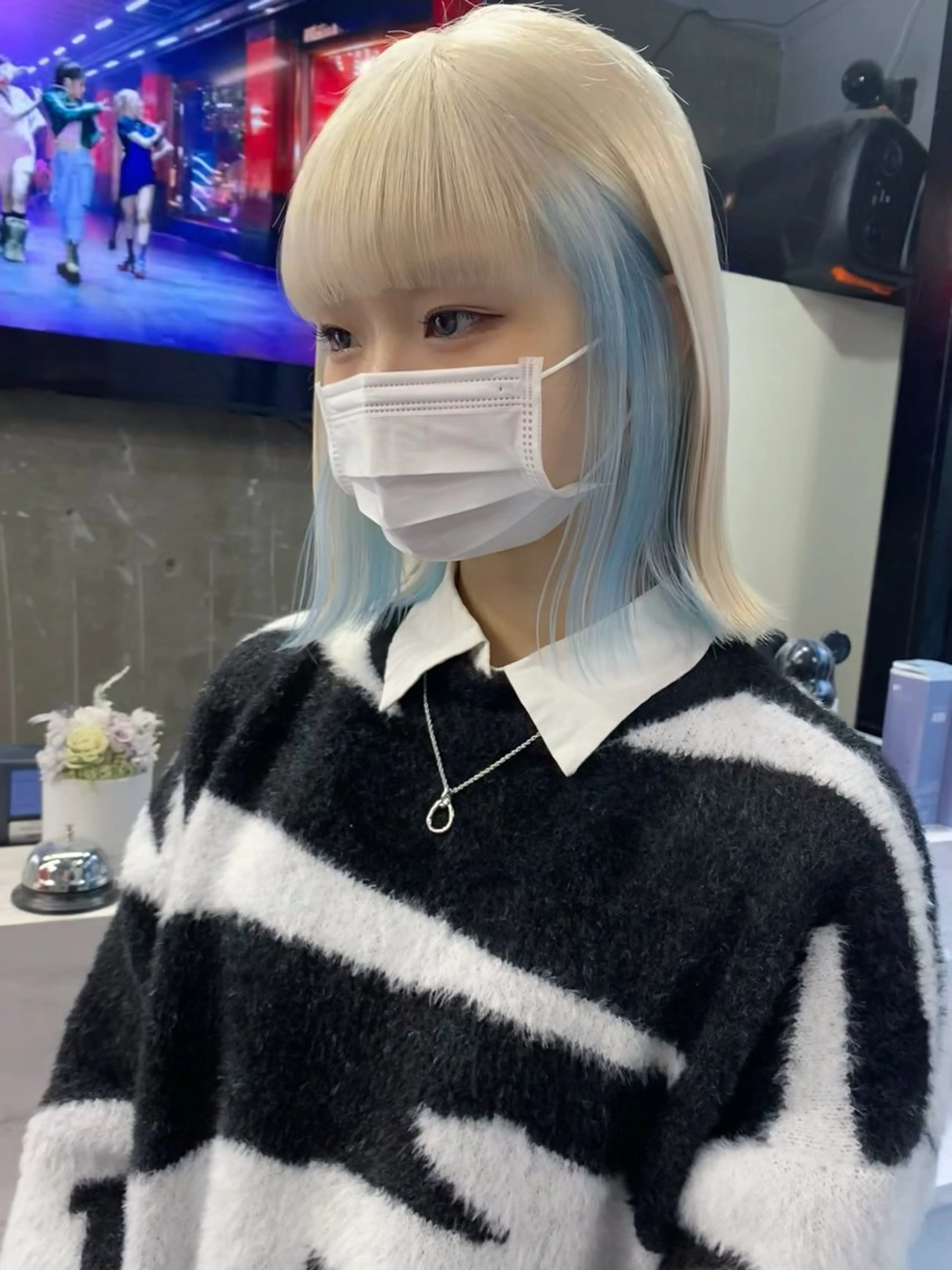 ミディアム カラー デザインカラー ヘアカラー 🧡梅田ハイトーン カラー🧡runaのヘアスタイル