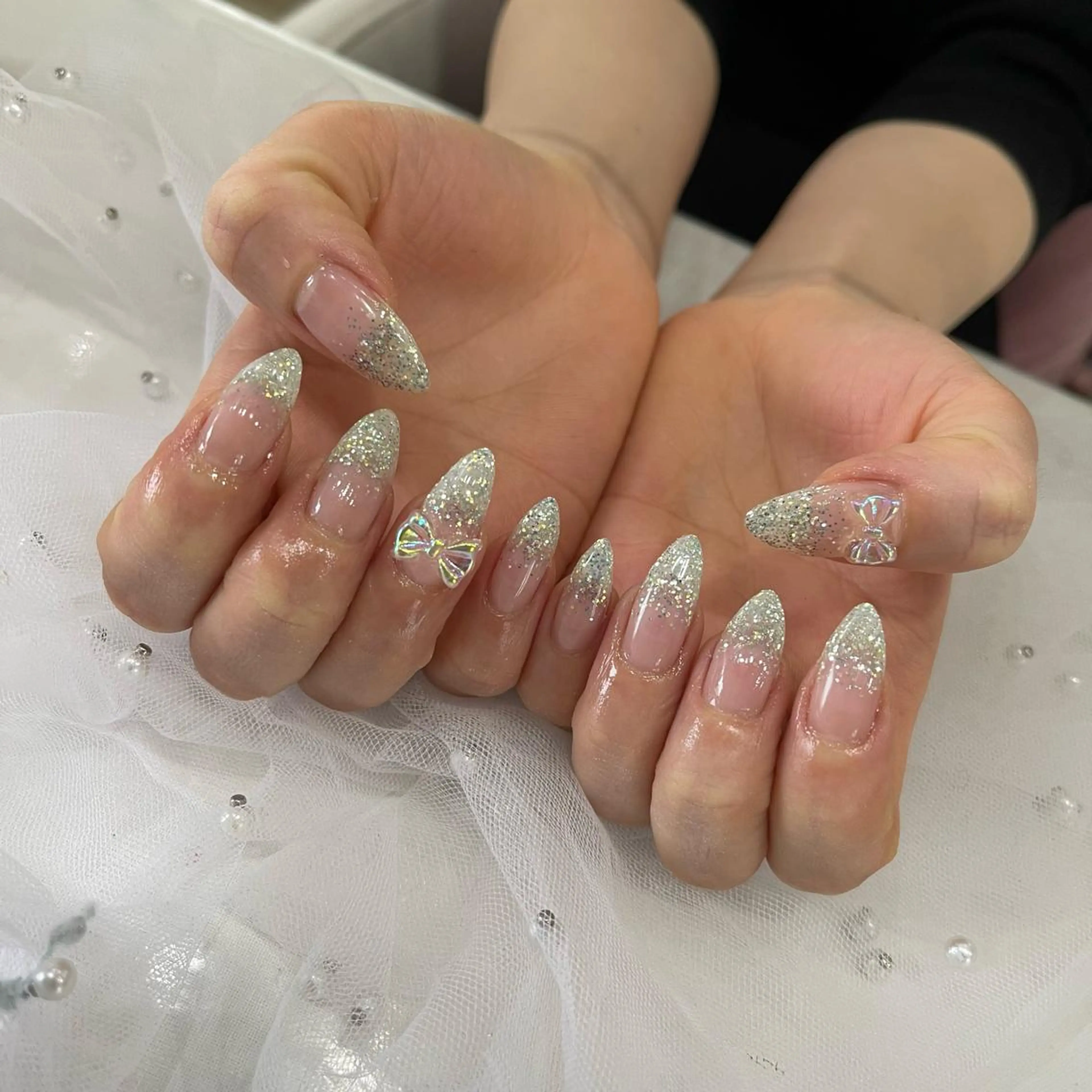 ネイル グラデーション ラメ(グリッター) ラメグラデーション Wish Nail 恒川のネイルデザイン
