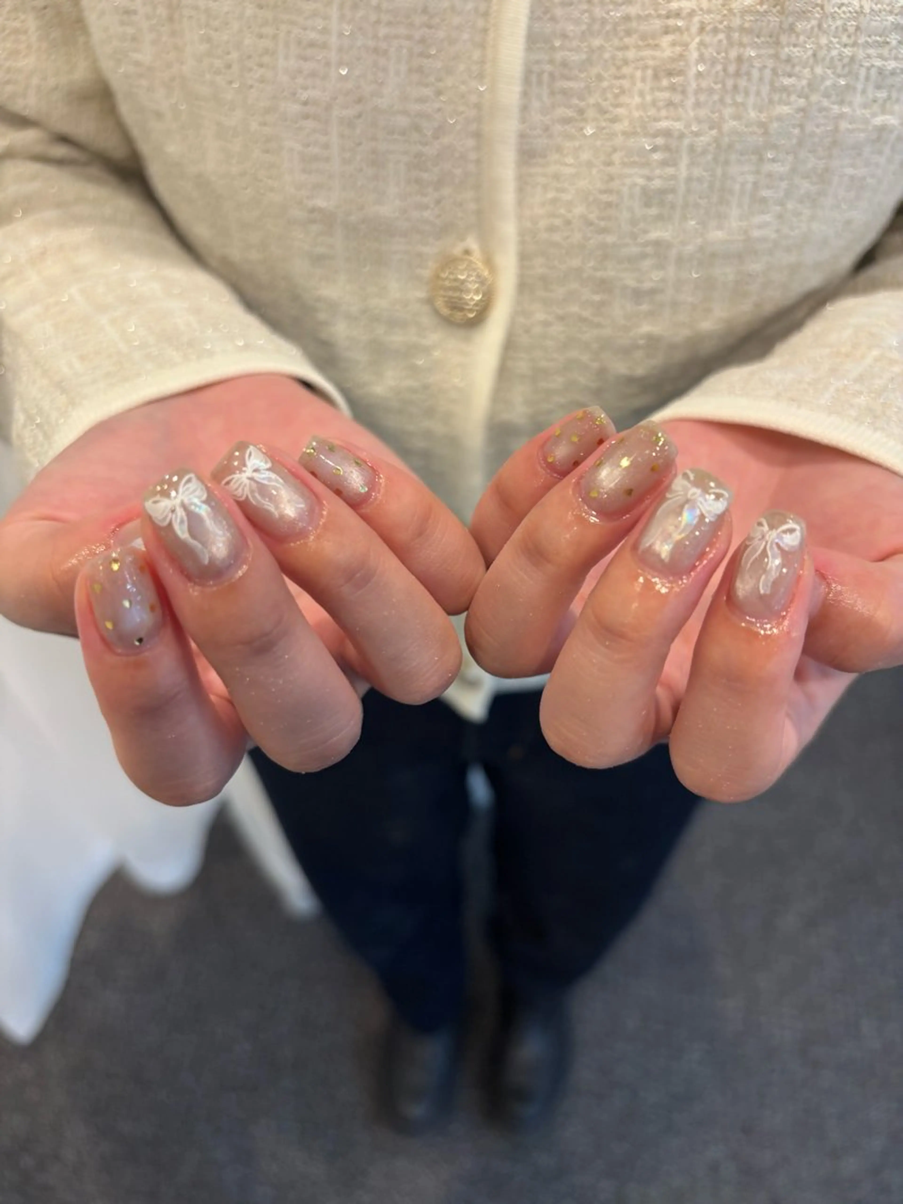 ネイル リボン ハンドネイル MASHU/ tomo❤︎のネイルデザイン