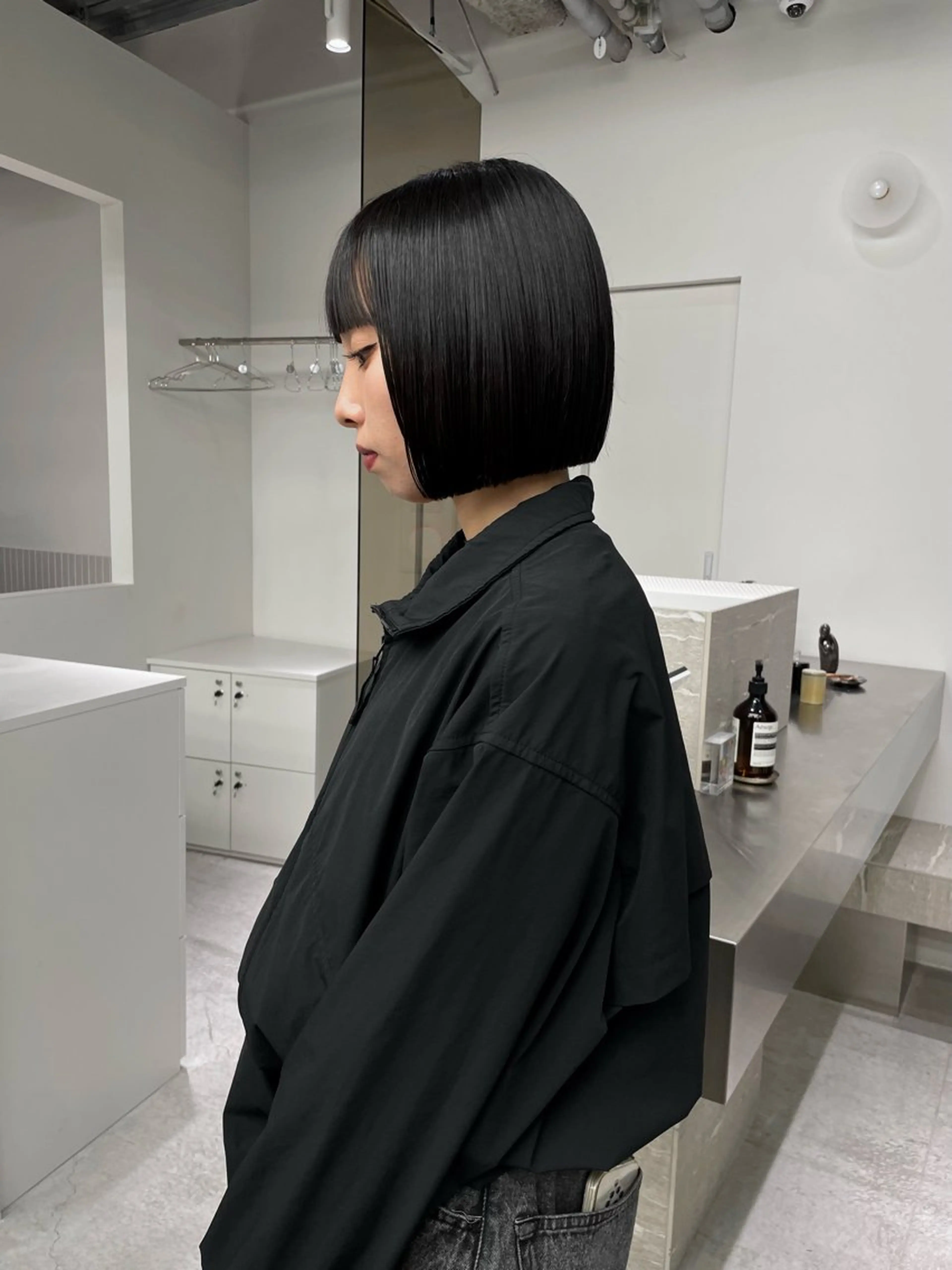 ミディアム ボブ HARUKA/原宿 ショートカットモデルのヘアスタイル