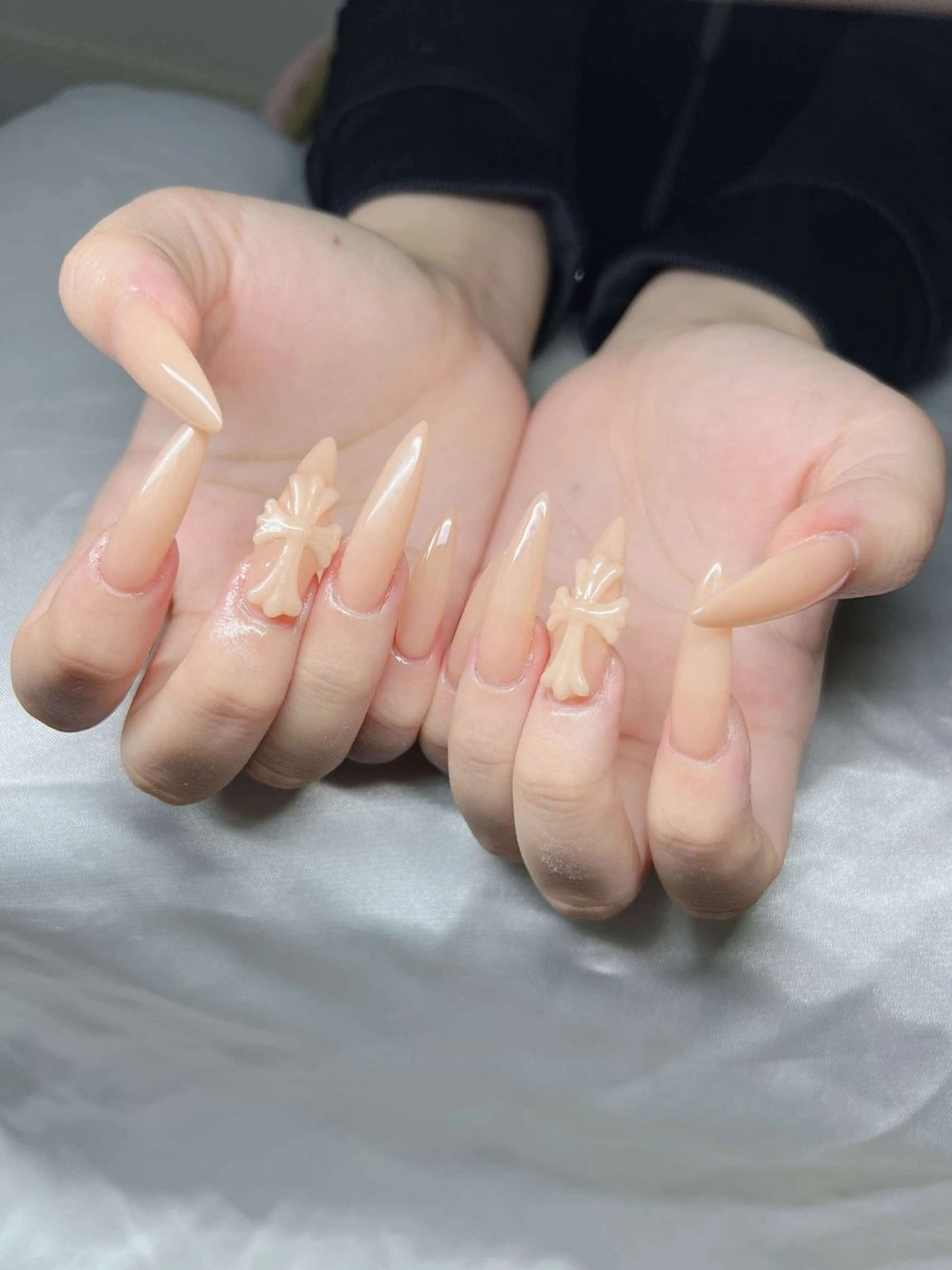 ネイル オーロラネイル チークネイル 長さ出し フットネイル フレンチネイル ハンドネイル Lee Nails チップ長さだし専門店のネイルデザイン