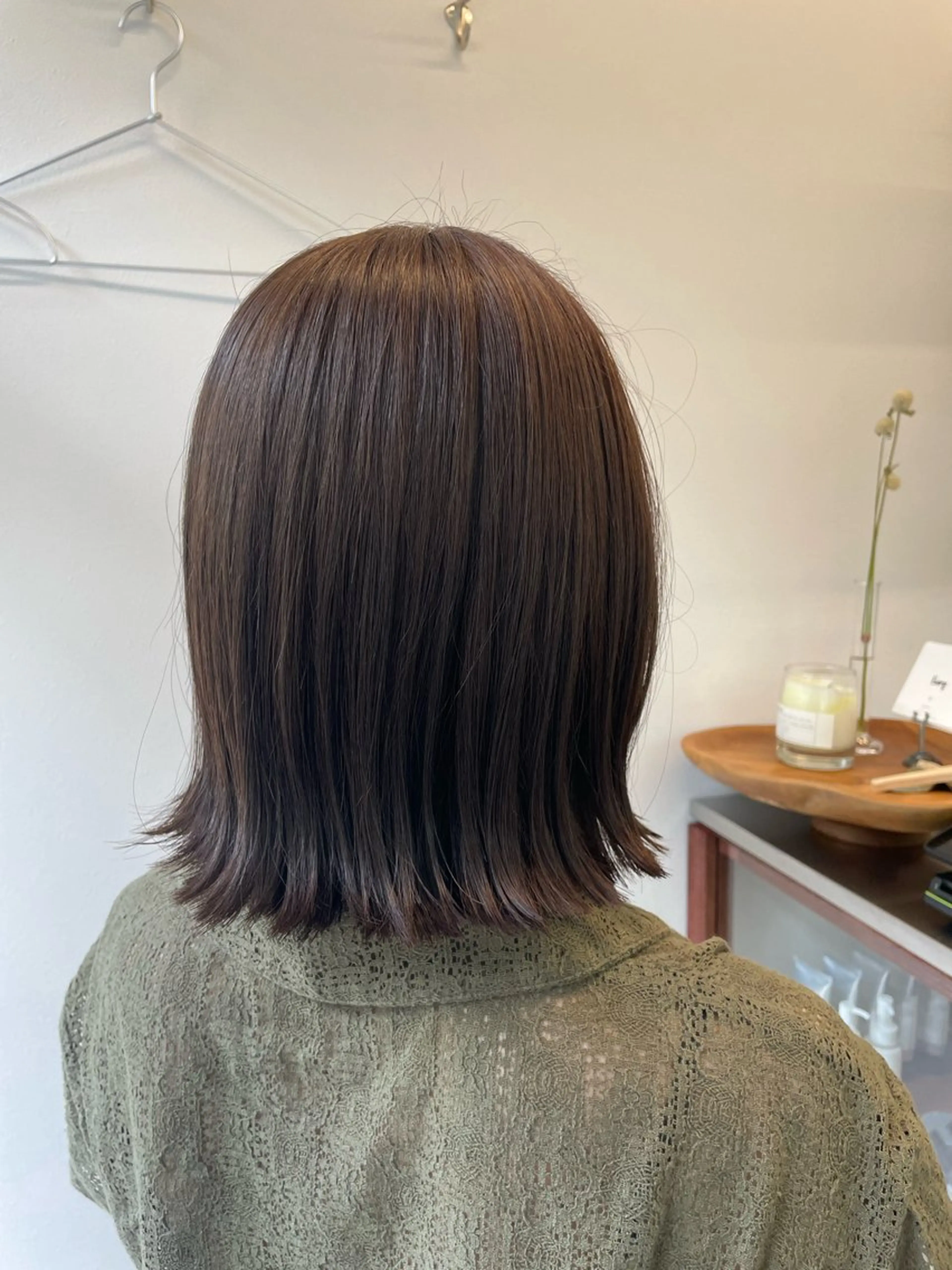 ミディアム カラー ベージュカラー オリーブベージュ ボブ ⛲️every 🌼 平子 歩美 ☺︎のヘアスタイル