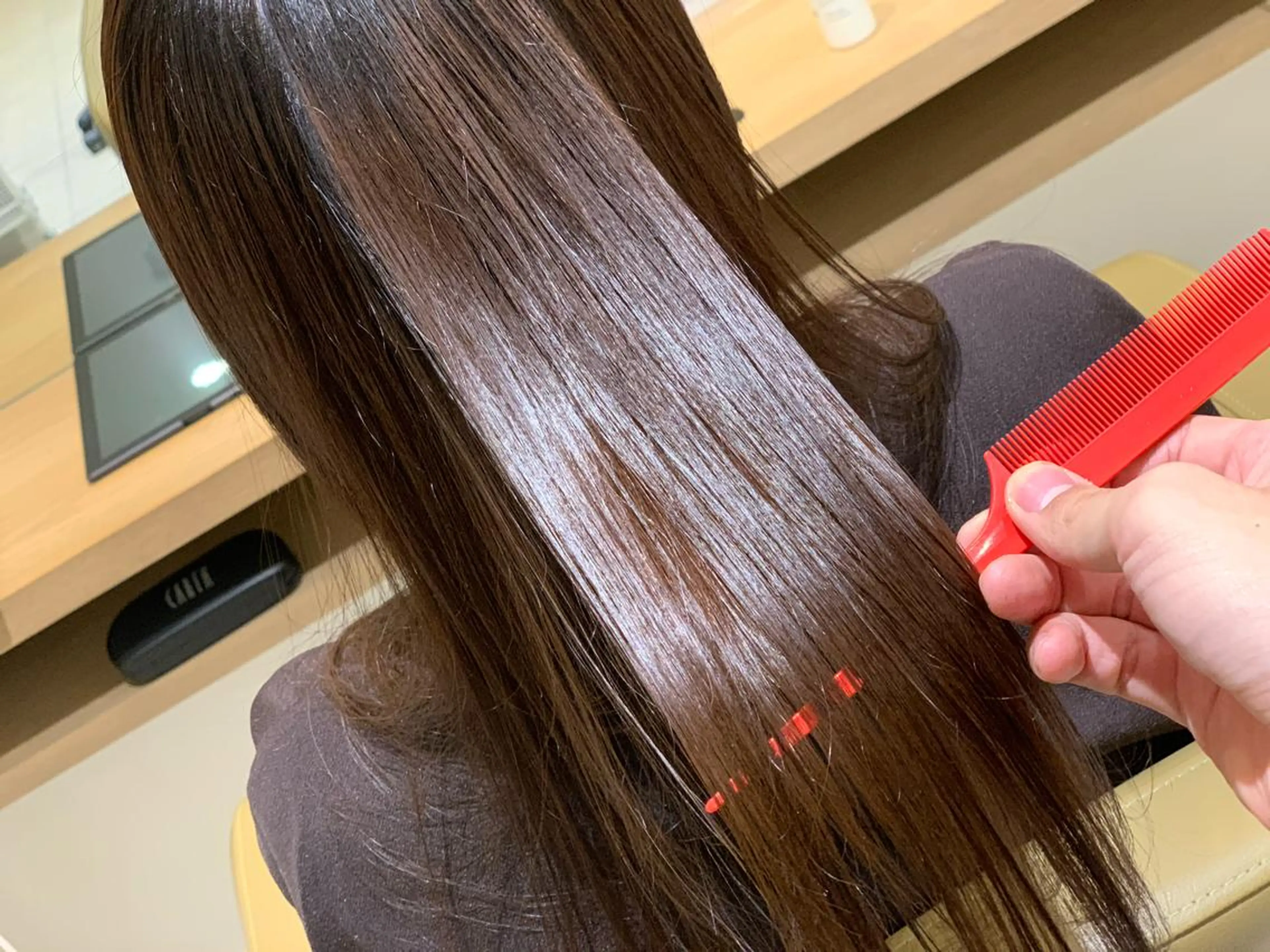 セミロング 髪質改善 縮毛矯正 トリートメント 美髪ストレート AOYAGIのヘアスタイル