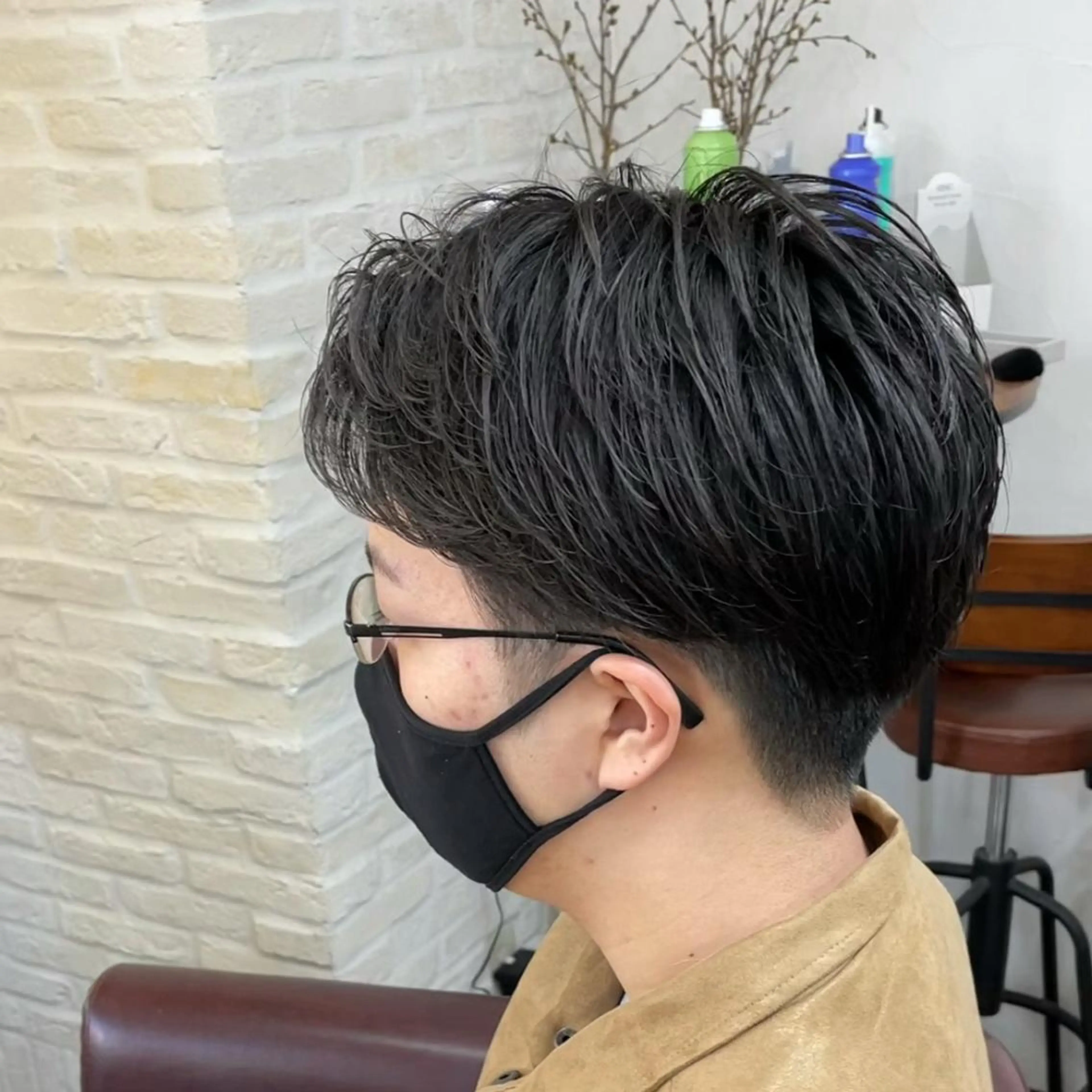 パーマ メンズ ビジネス カット パーマ トリートメント Soleria 田中慎一のヘアスタイル