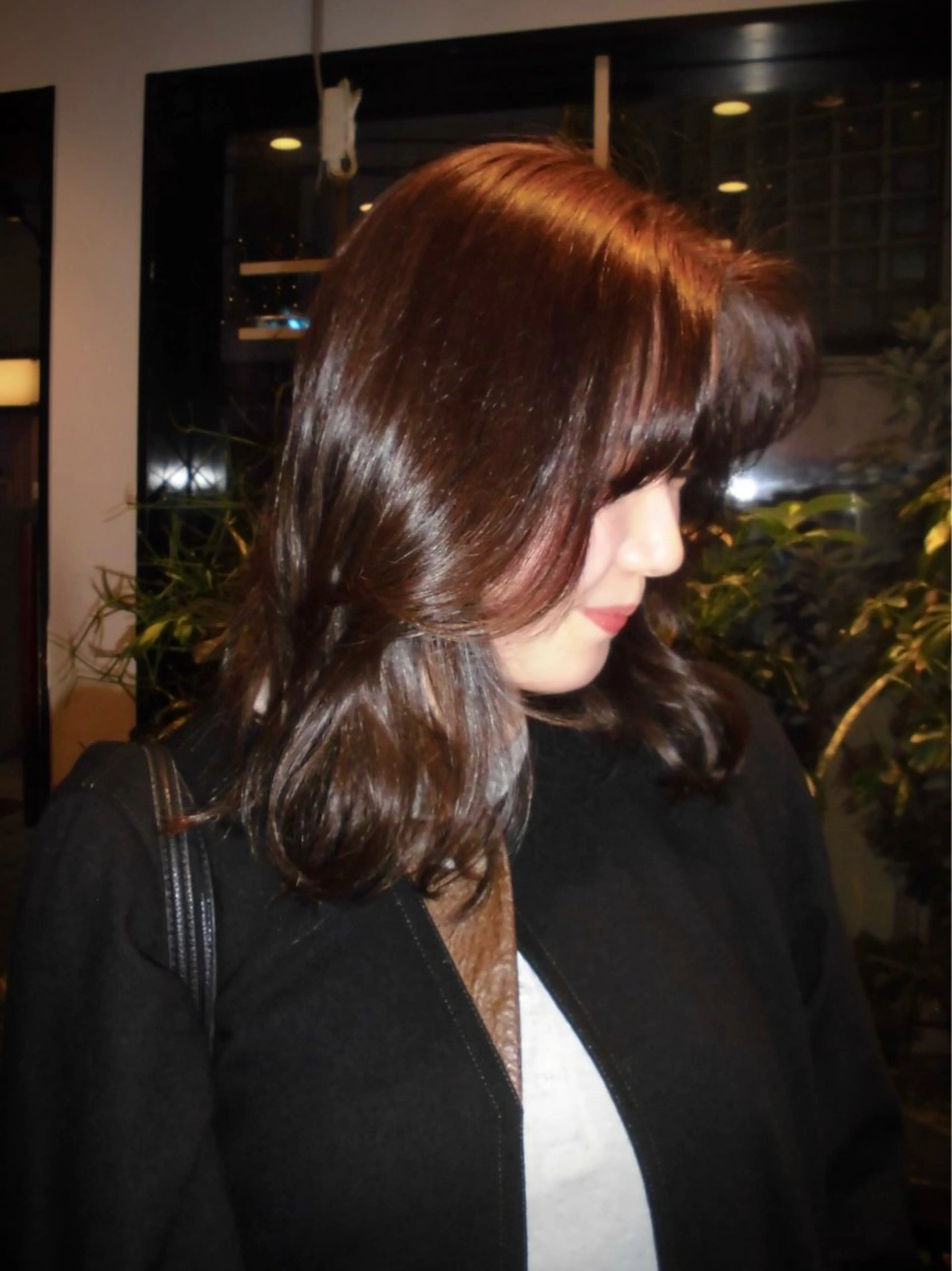 ミディアム カラー パーマ ヘアアレンジ ヘアカラー トリートメント ヘッドスパ 🌀パーマ レイヤー ボブ/marinoのヘアスタイル