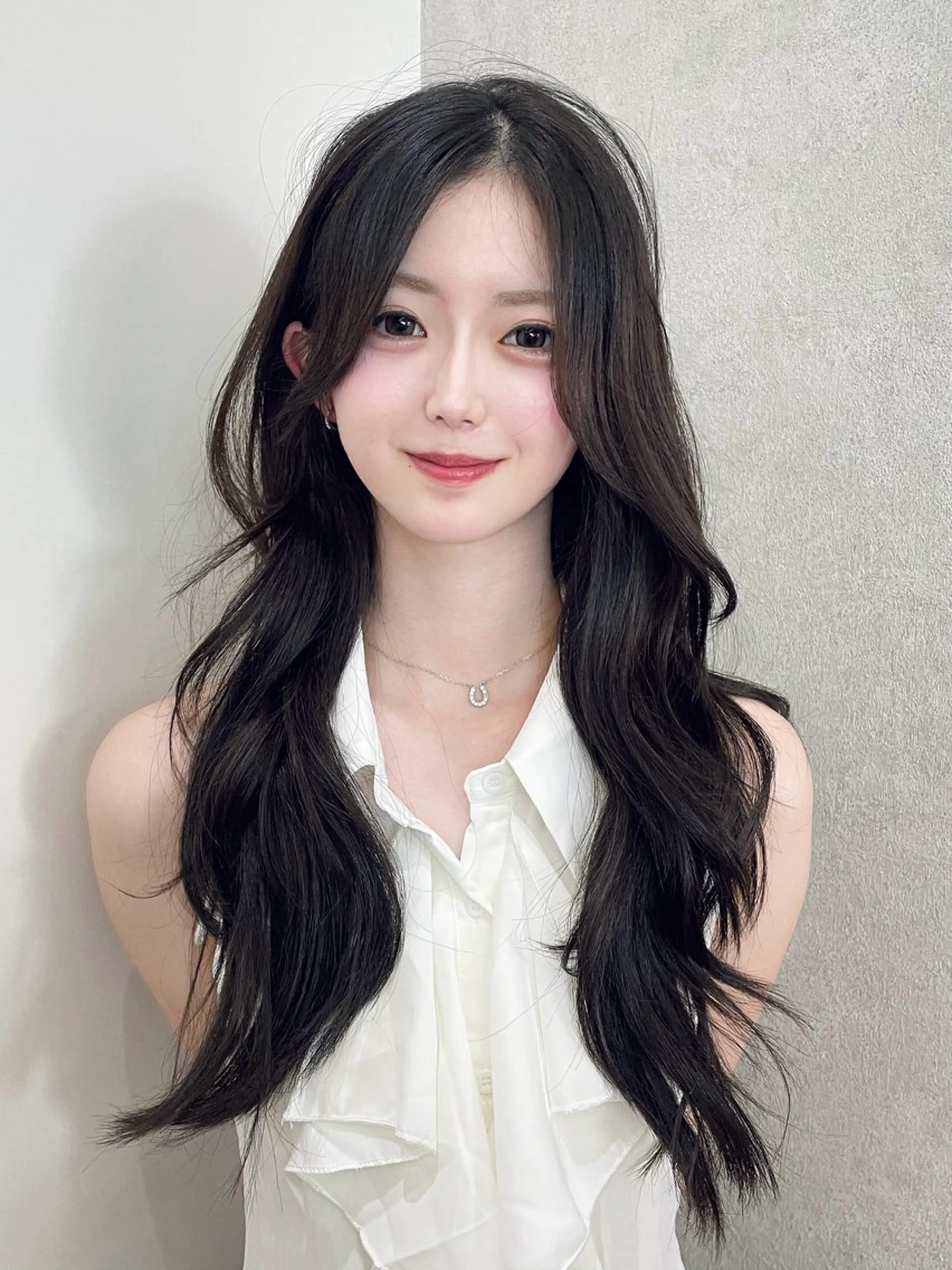 ロング カット ヘアカラー トリートメント ヘッドスパ ヘアセット ハッシュカット🖤✨ 顔周り/韓国ヘアのヘアスタイル