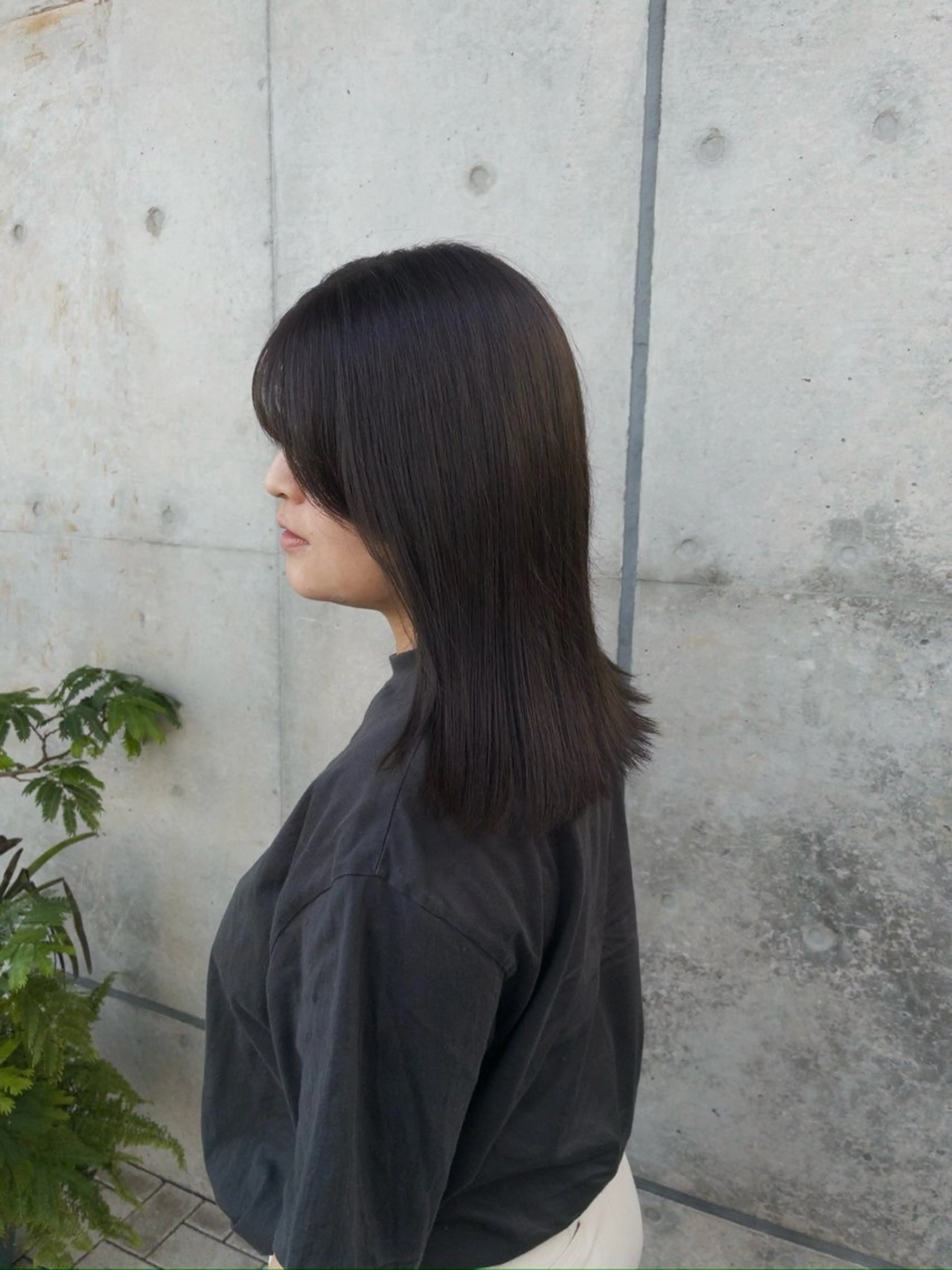 ミディアム カラー ヘアカラー トリートメント イヌイ フウコのヘアスタイル