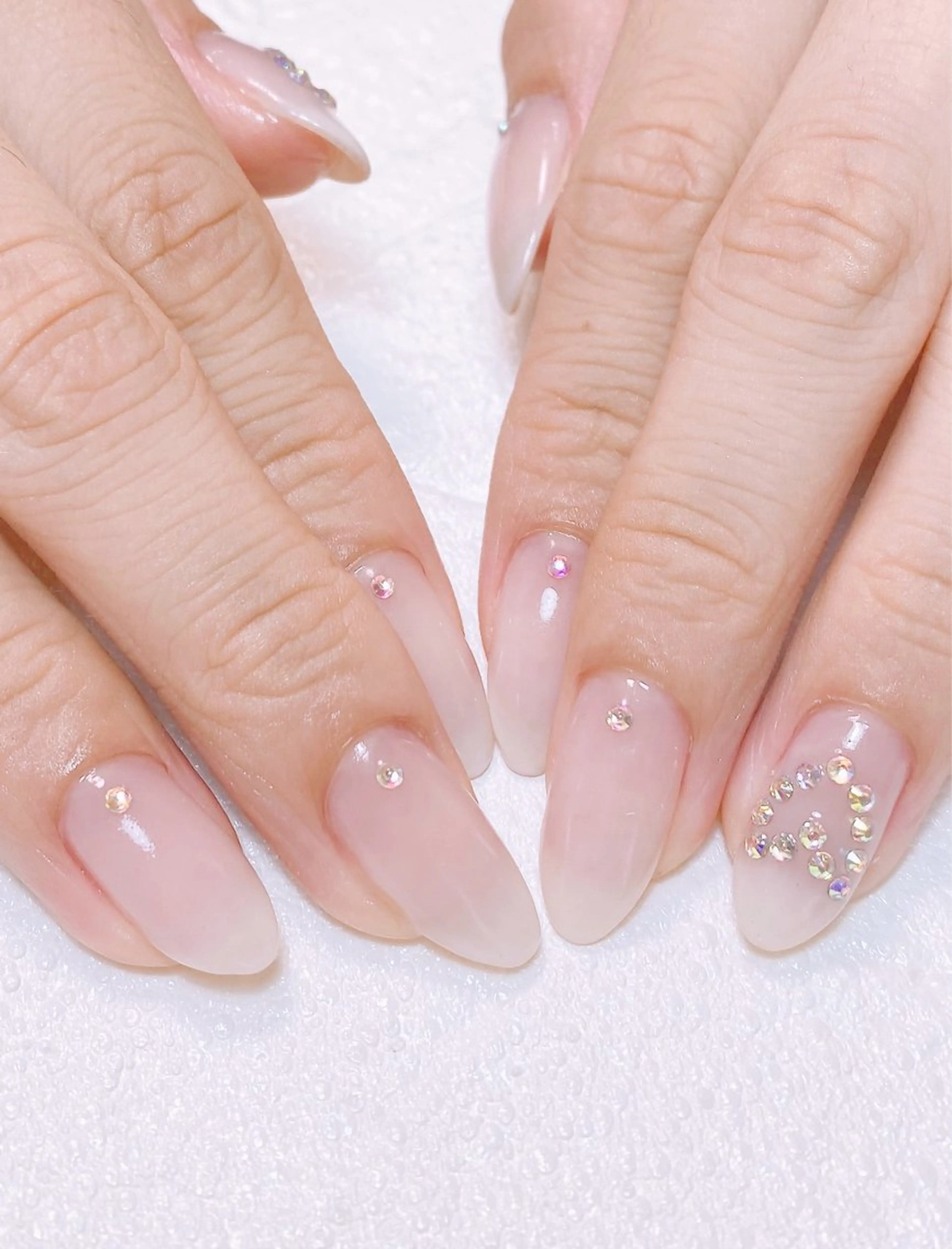 ネイル ジェルネイル ハート 持ち込み パラジェル ストーンネイル Nail Salon K 🧸美爪育成のネイルデザイン