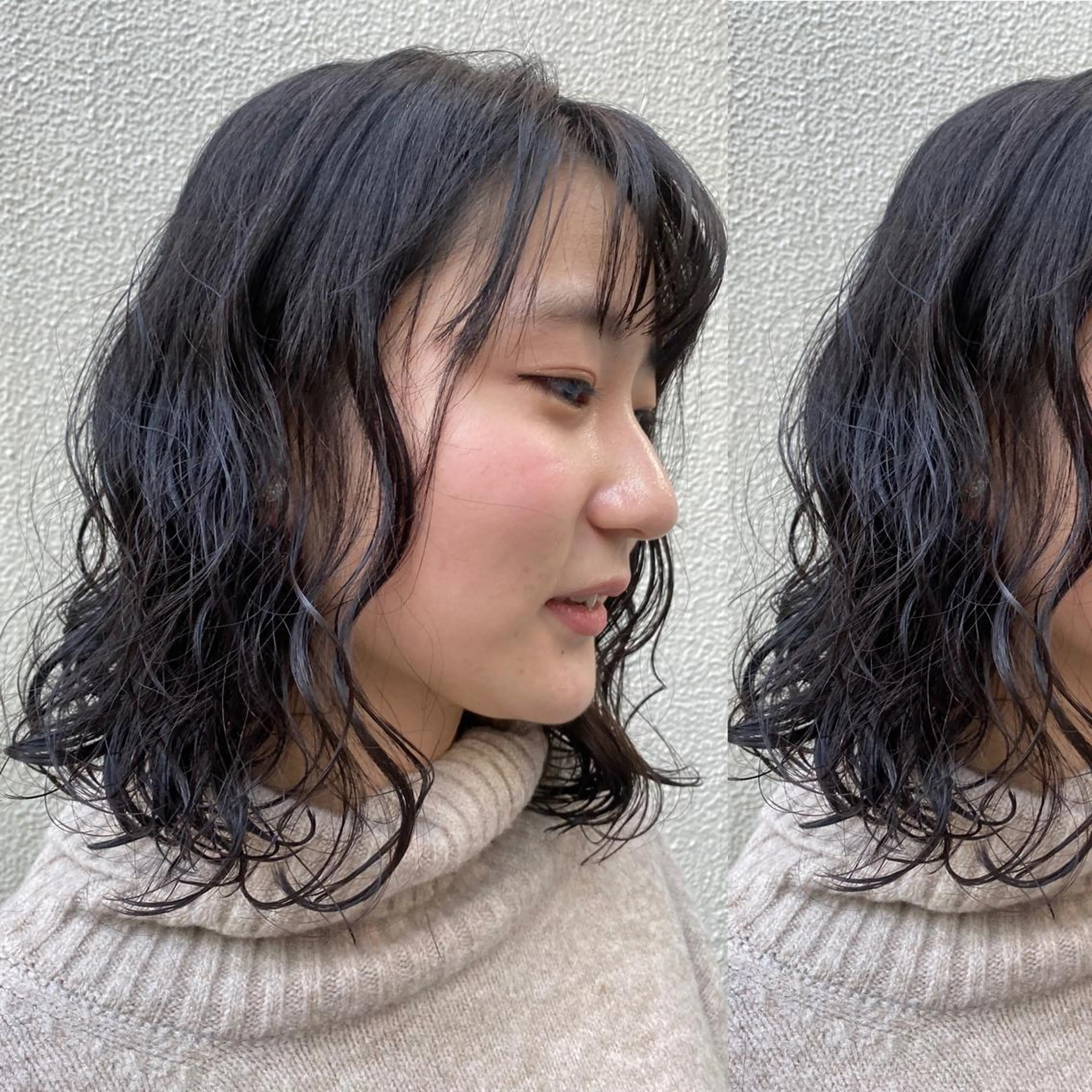 ミディアム パーマ ミディアムパーマ カット パーマ トリートメント ツキノキ ミナのヘアスタイル