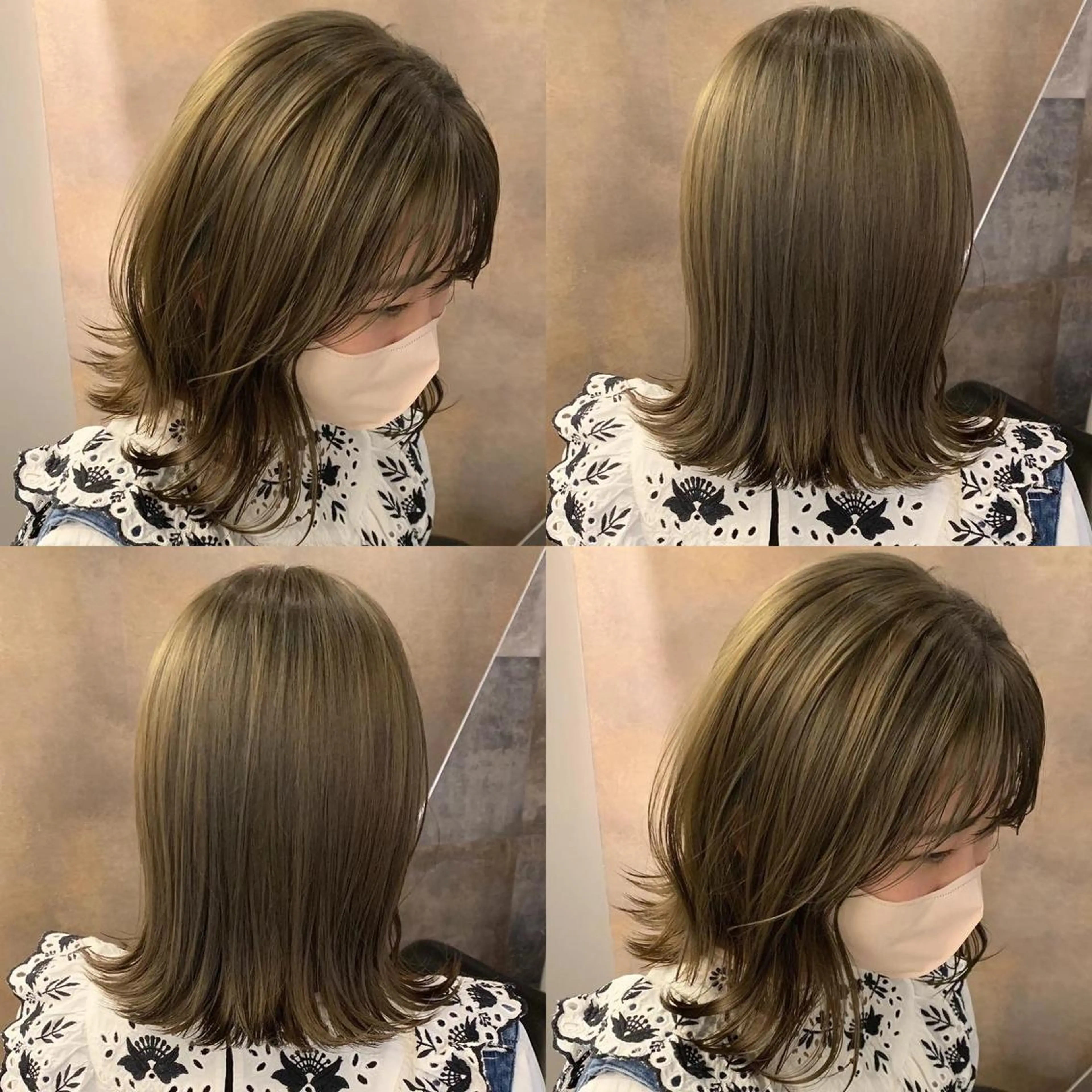 ミディアム カラー ベージュカラー 透明感カラー ダブルカラー オリーブカラー ヘアカラー SAKINO. ベージュカラーのヘアスタイル