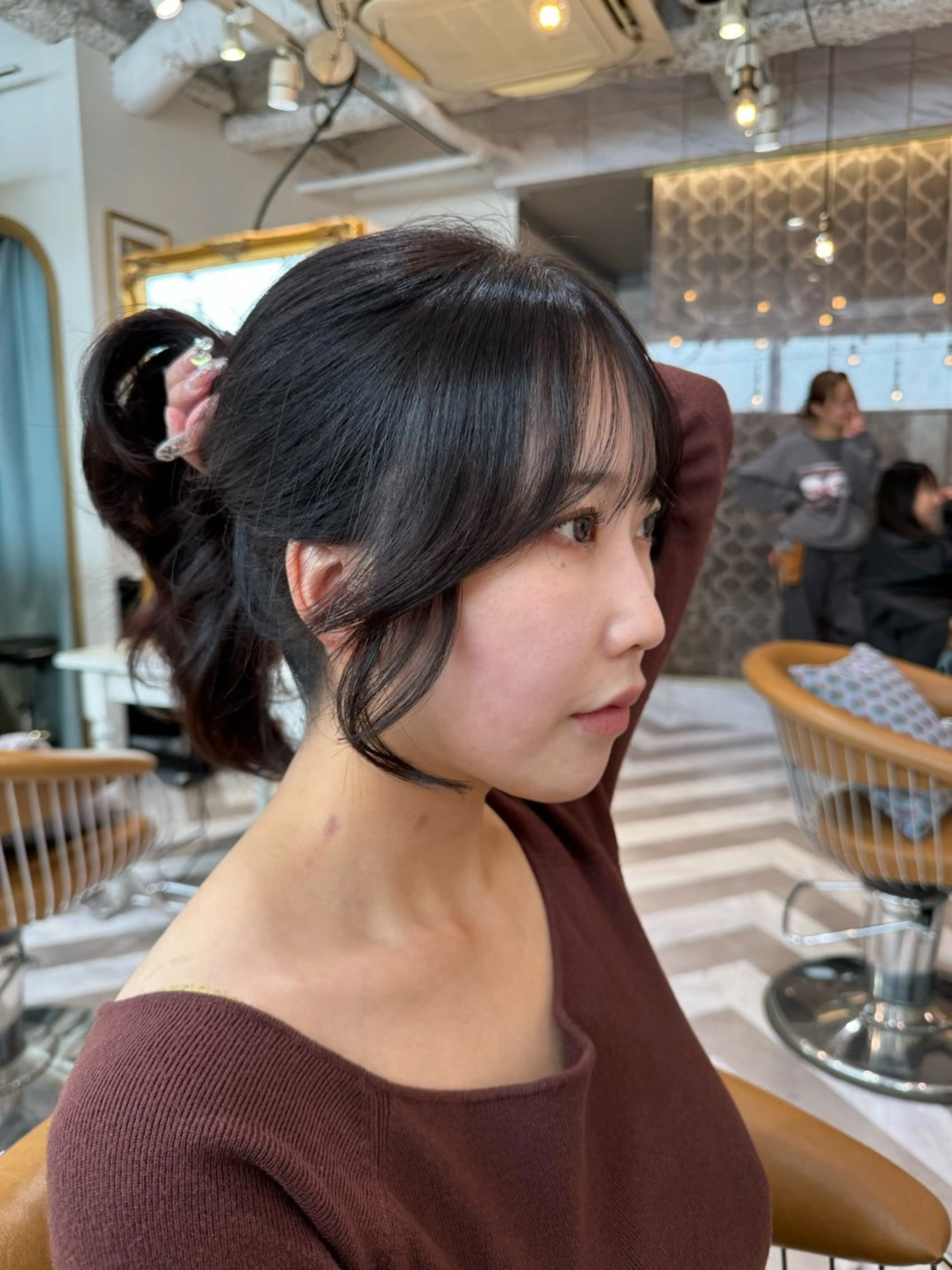 ミディアム カラー カット ヘアカラー トリートメント レイヤーカット /透明感カラー西田のヘアスタイル