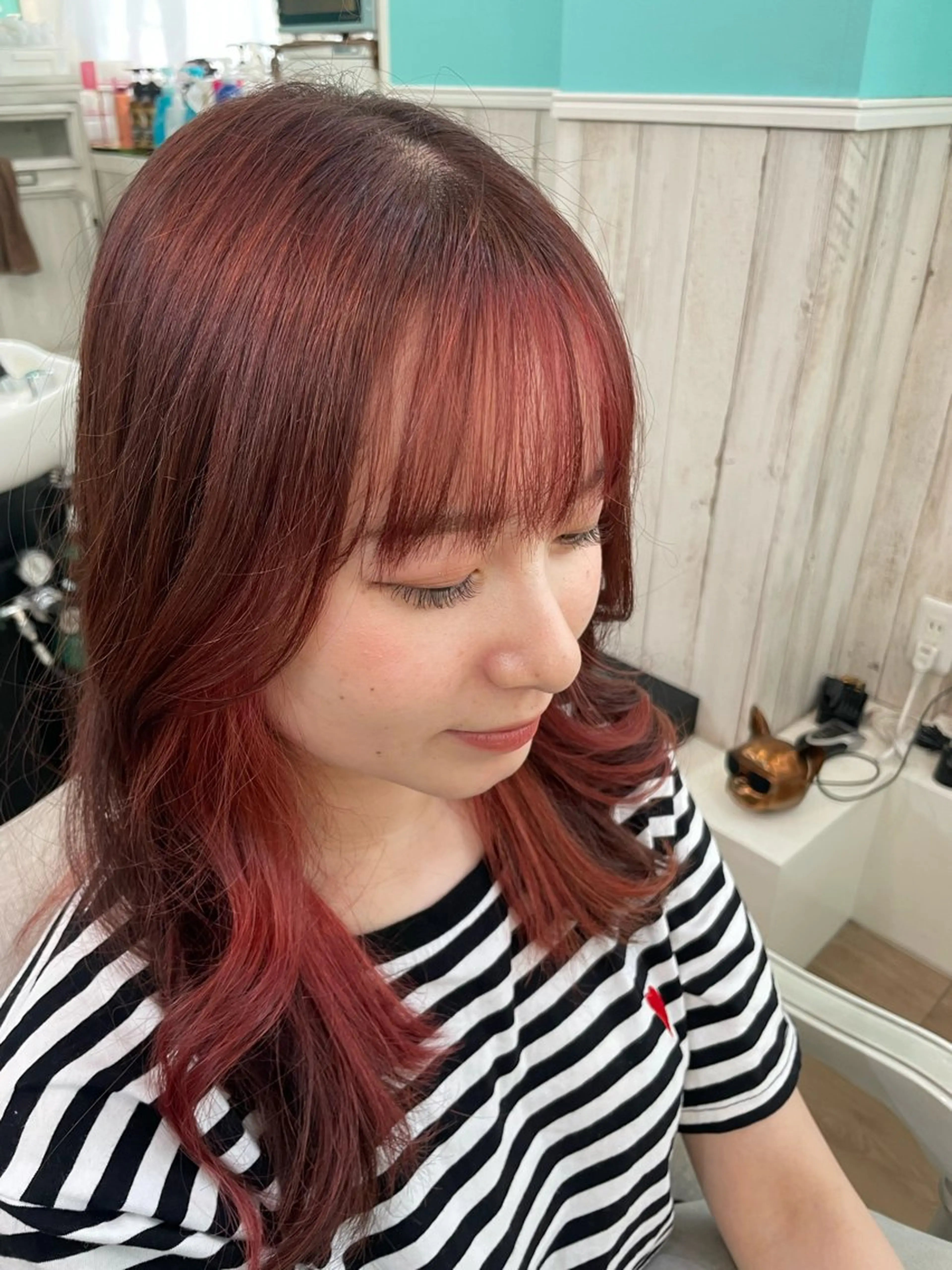 セミロング ヘアカラー トリートメント 🐆アンドウ チカコ🦓のヘアスタイル