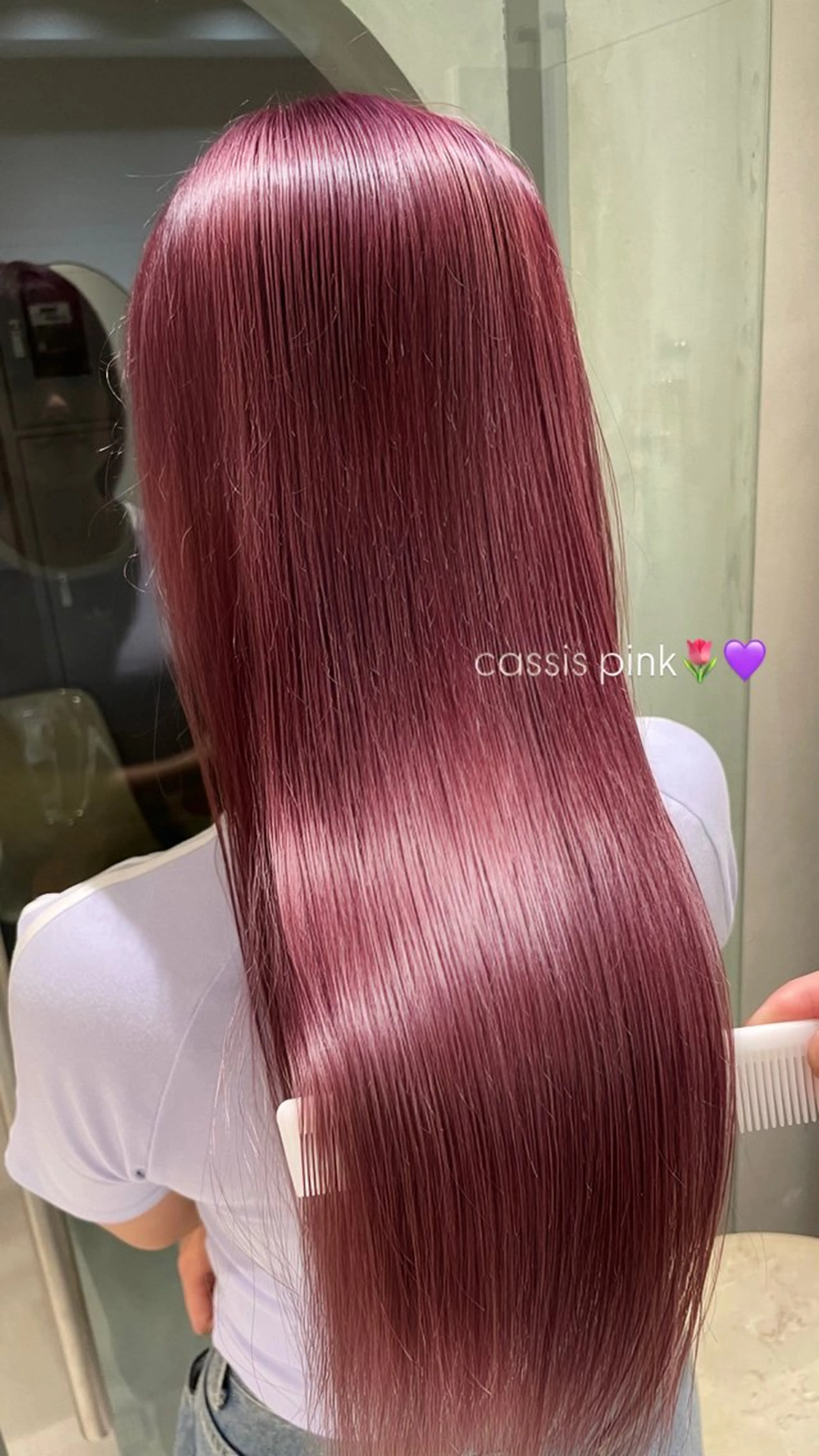 ロング カラー ピンクカラー ヘアカラー たかはし ゆうなのヘアスタイル