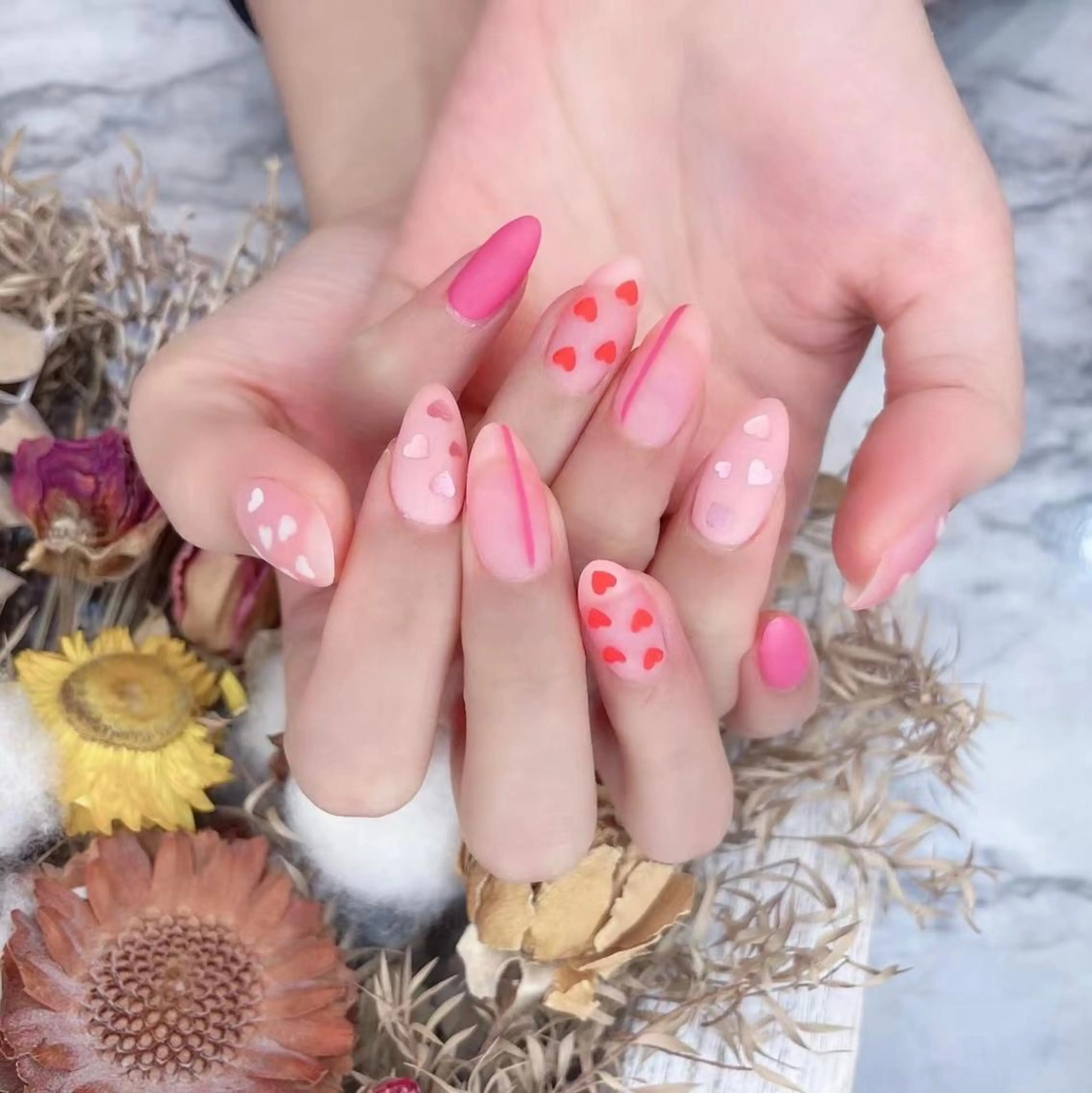 ネイル ハート ピンク Babarla Nailのネイルデザイン
