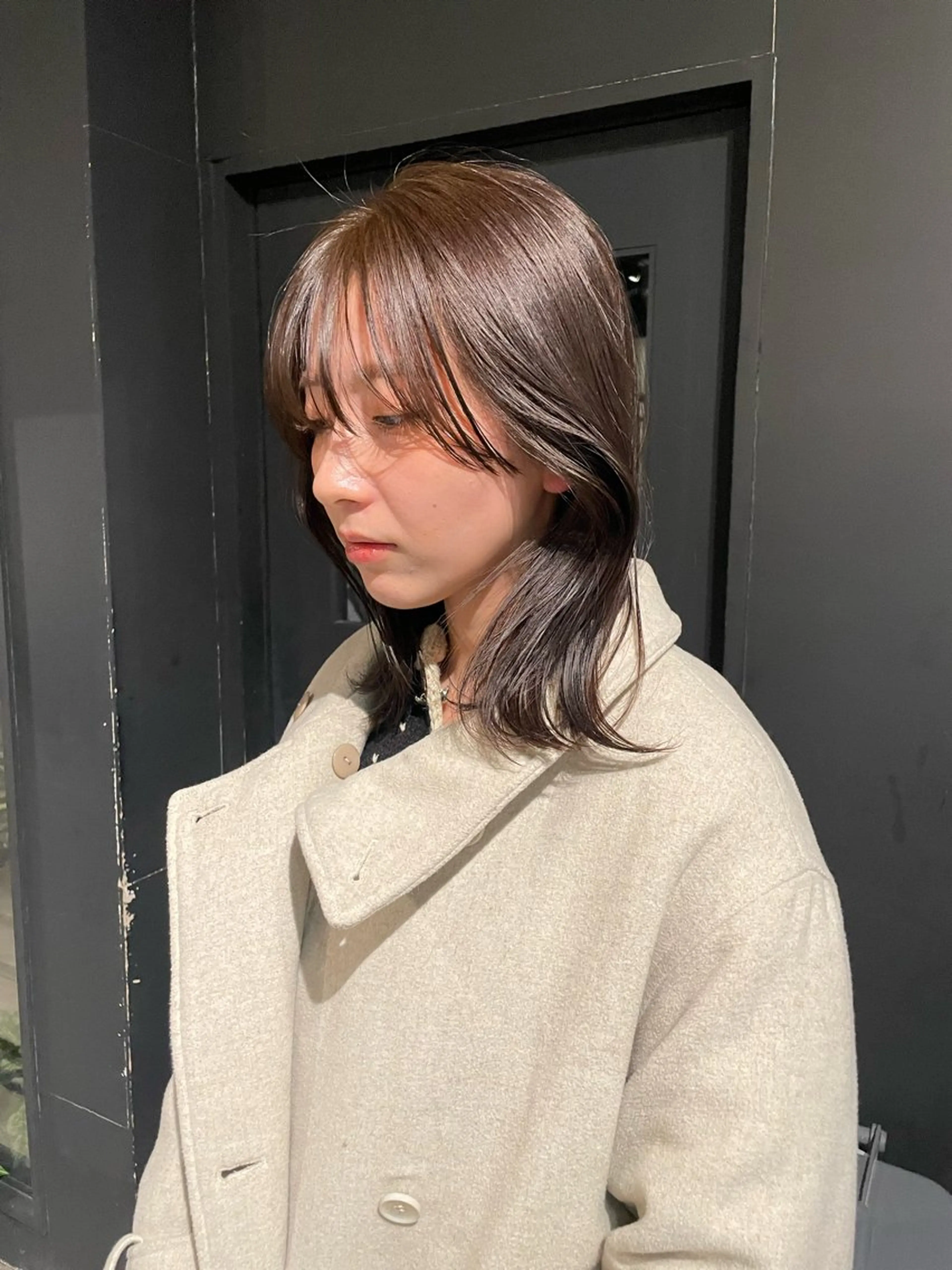 ミディアム カラー 透明感カラー オリーブカラー ハナ🌼 梅田/ボブ/パーマのヘアスタイル