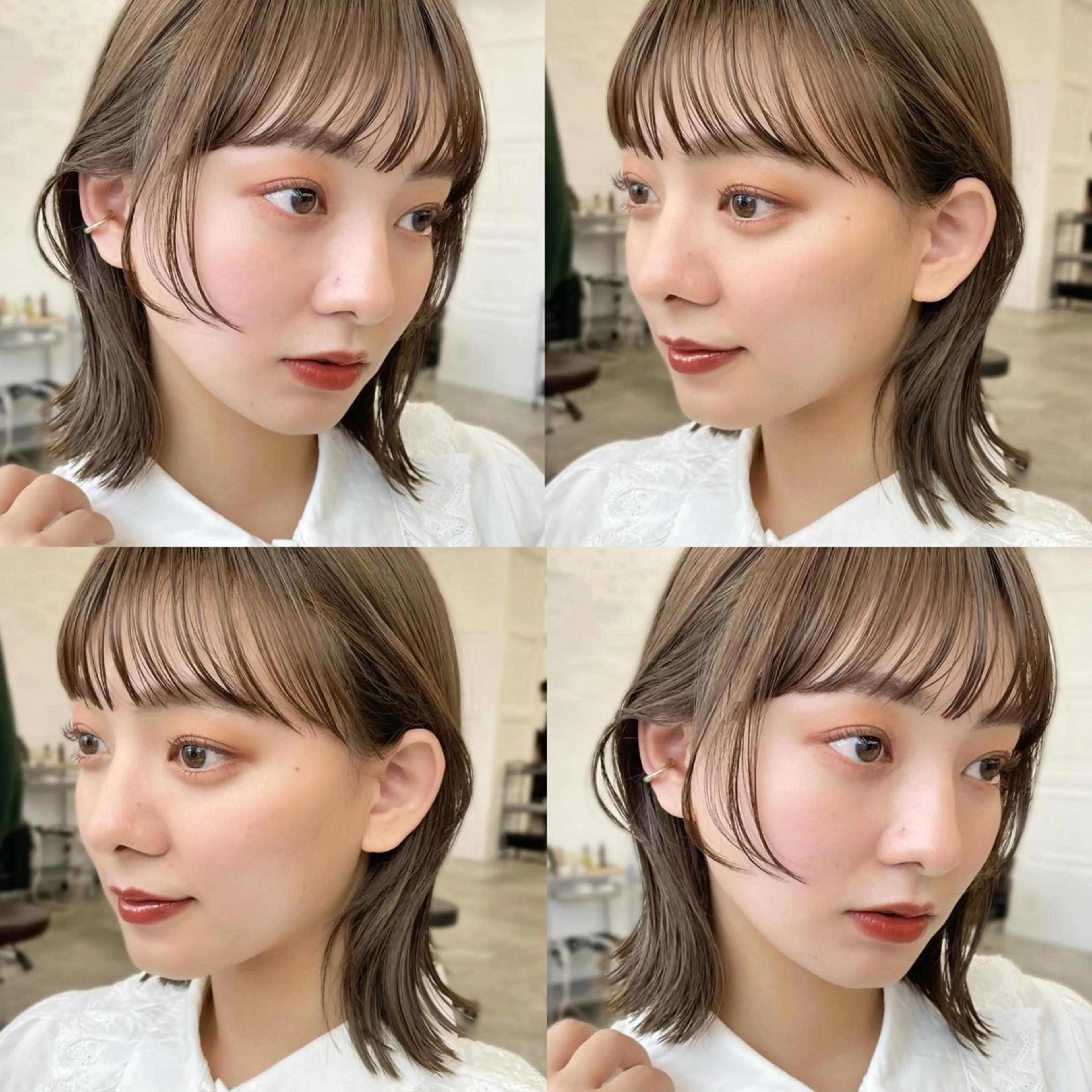 ミディアム カラー ヘアアレンジ 【柔らか透明感✨/ 似合せ前髪】大石葉月のヘアスタイル