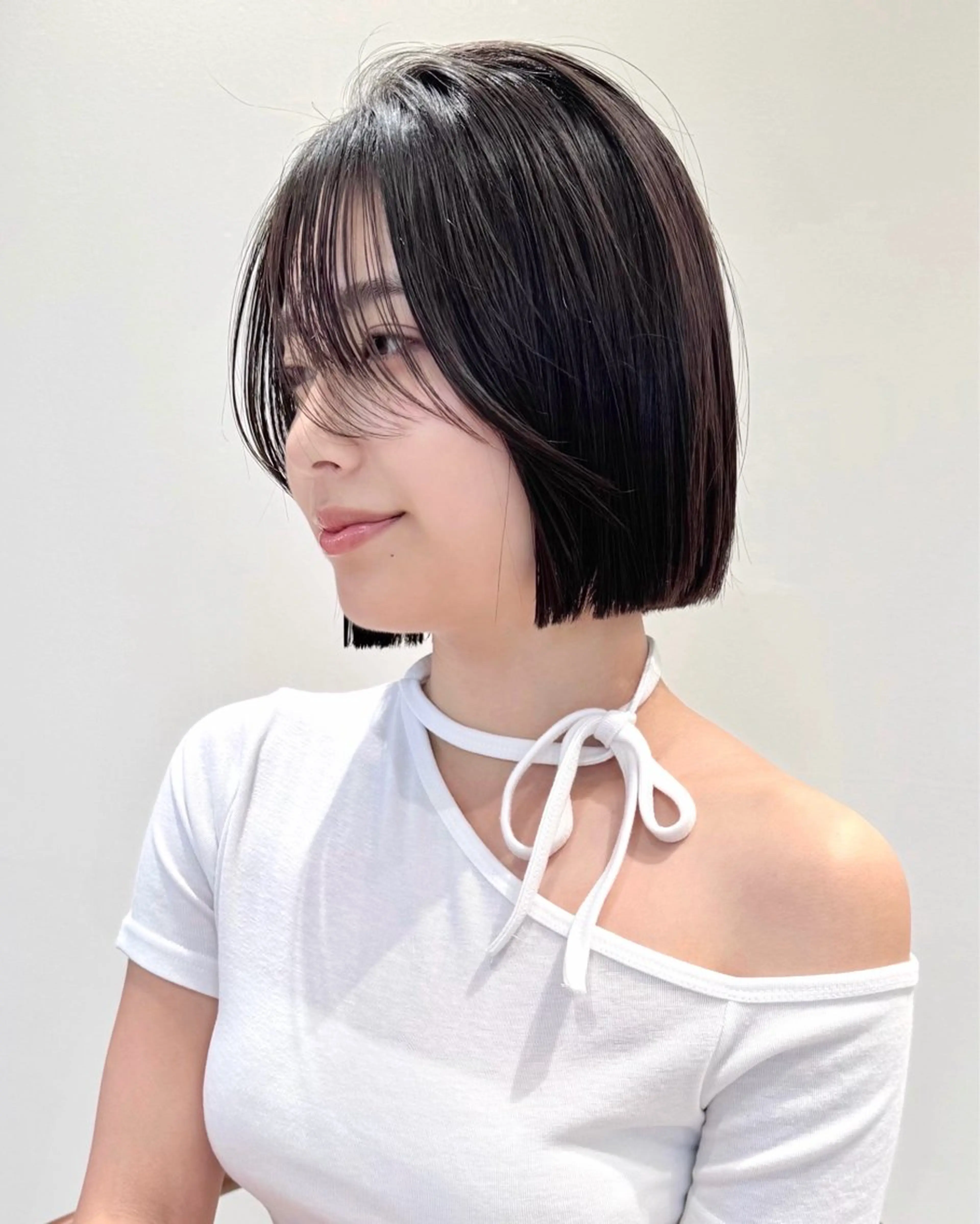 ショート 切りっぱなしボブ ボブ 韓国風ヘア 縮毛矯正 カット 縮毛矯正 タッセルボブ /DAIKIのヘアスタイル