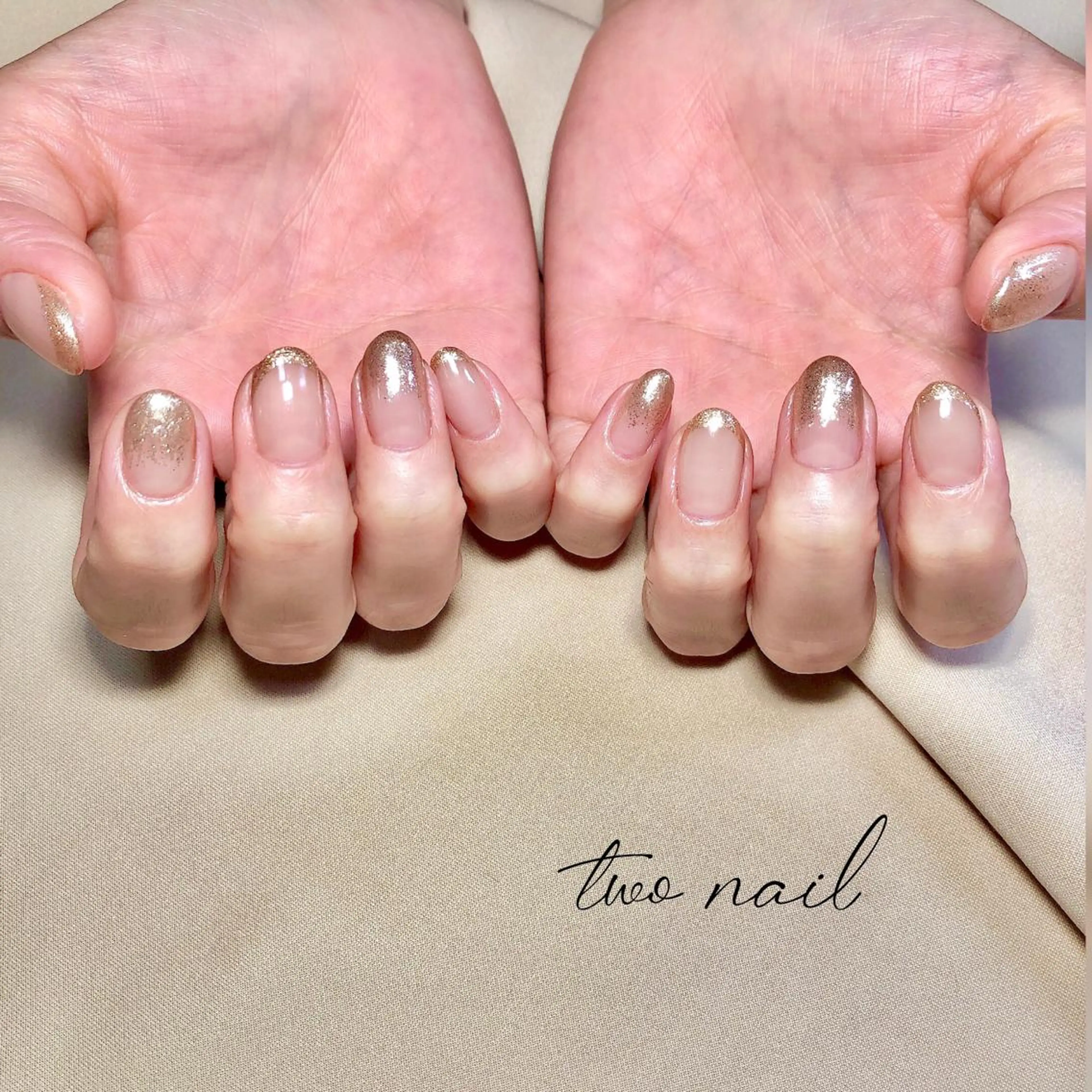 ネイル アートネイル フットネイル ハート ニュアンスネイル ホワイト two nailのネイルデザイン