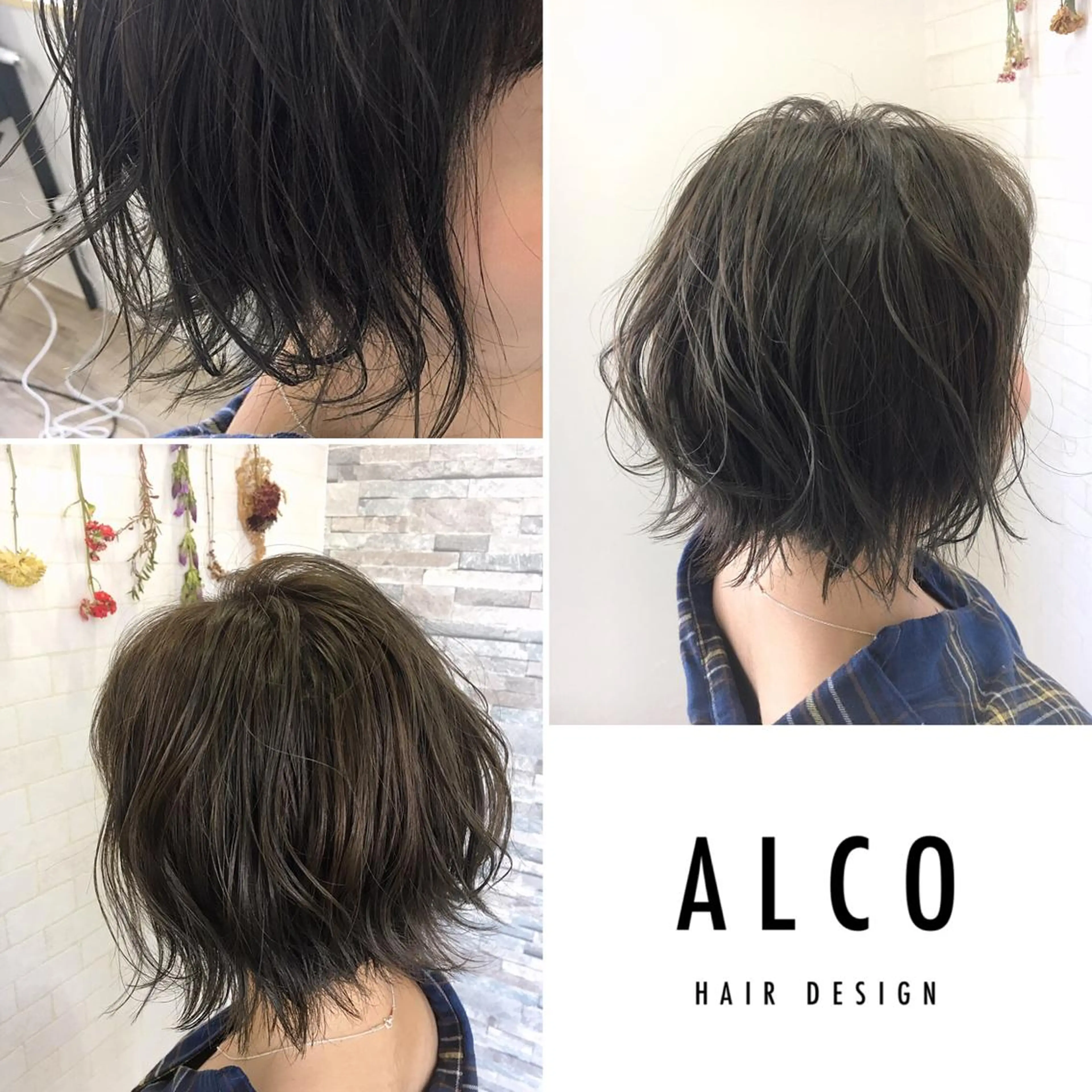 ショート カラー アッシュ アッシュグレー ワタイショウタ 髪質改善✨眉毛サロンのヘアスタイル