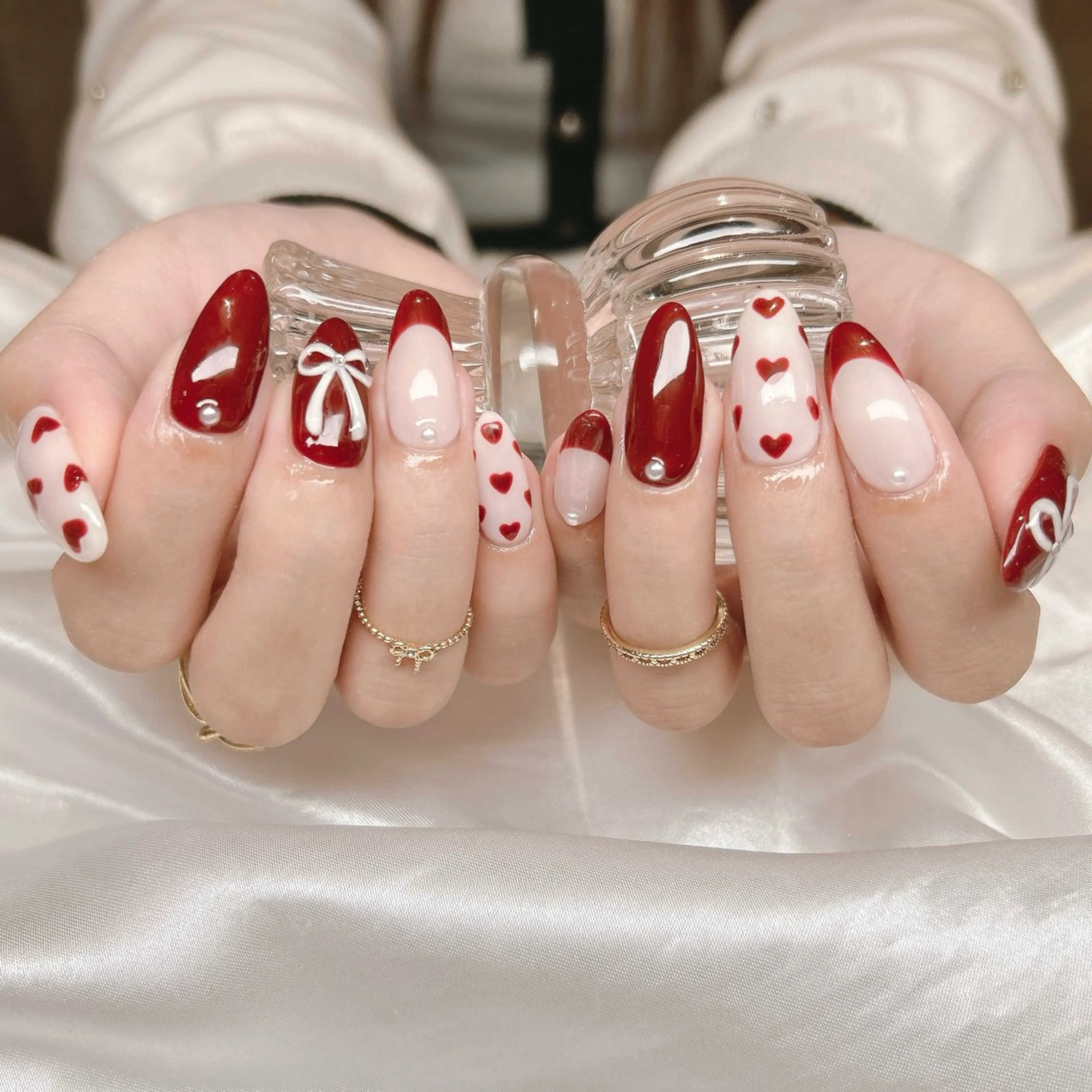 ネイル ハート ハンドネイル junna 金山.東別院.上前津のネイルデザイン