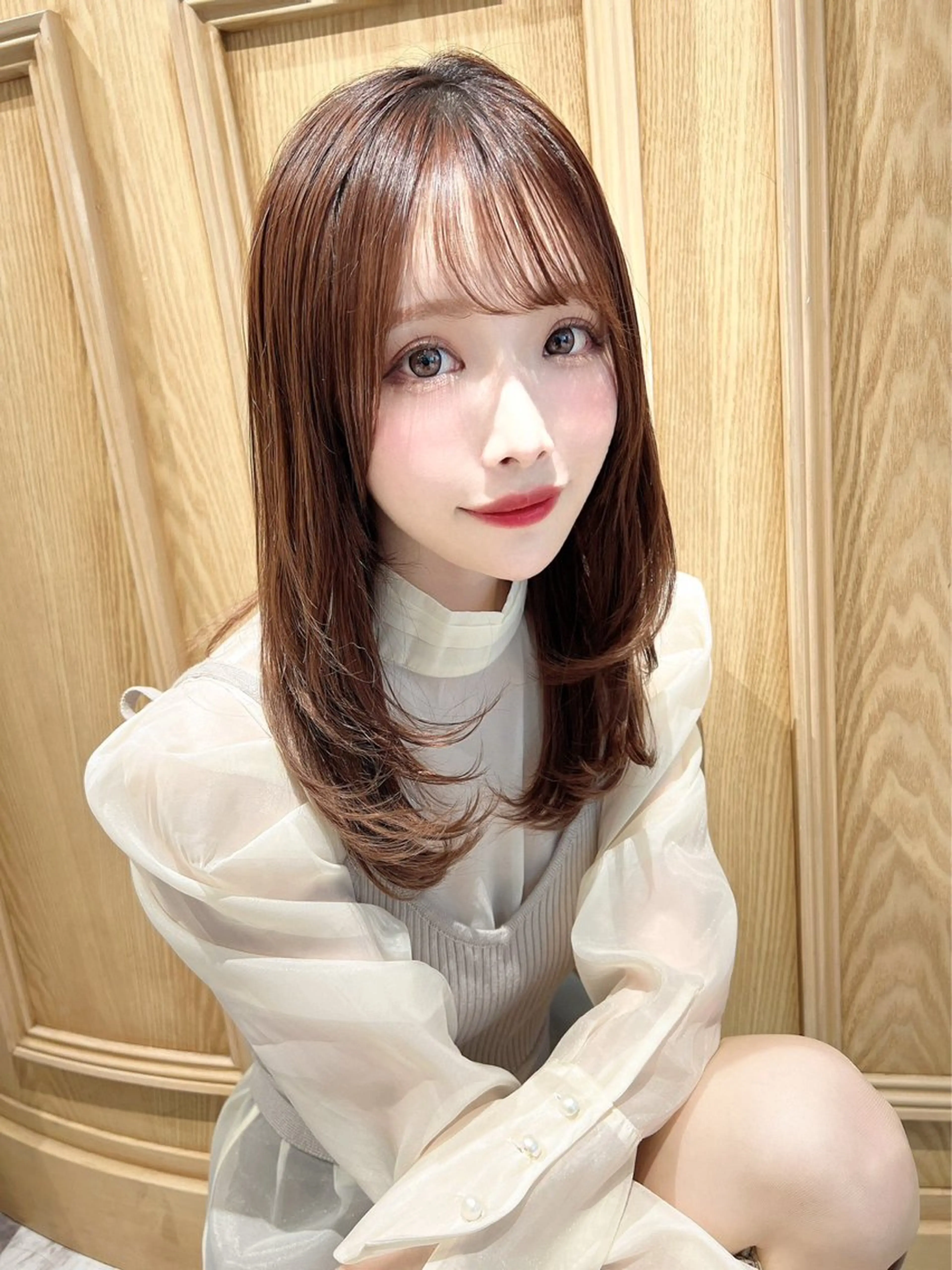 ミディアム カット ヘアカラー 似合わせカラーの達人 ダブルカラー/森栄範のヘアスタイル