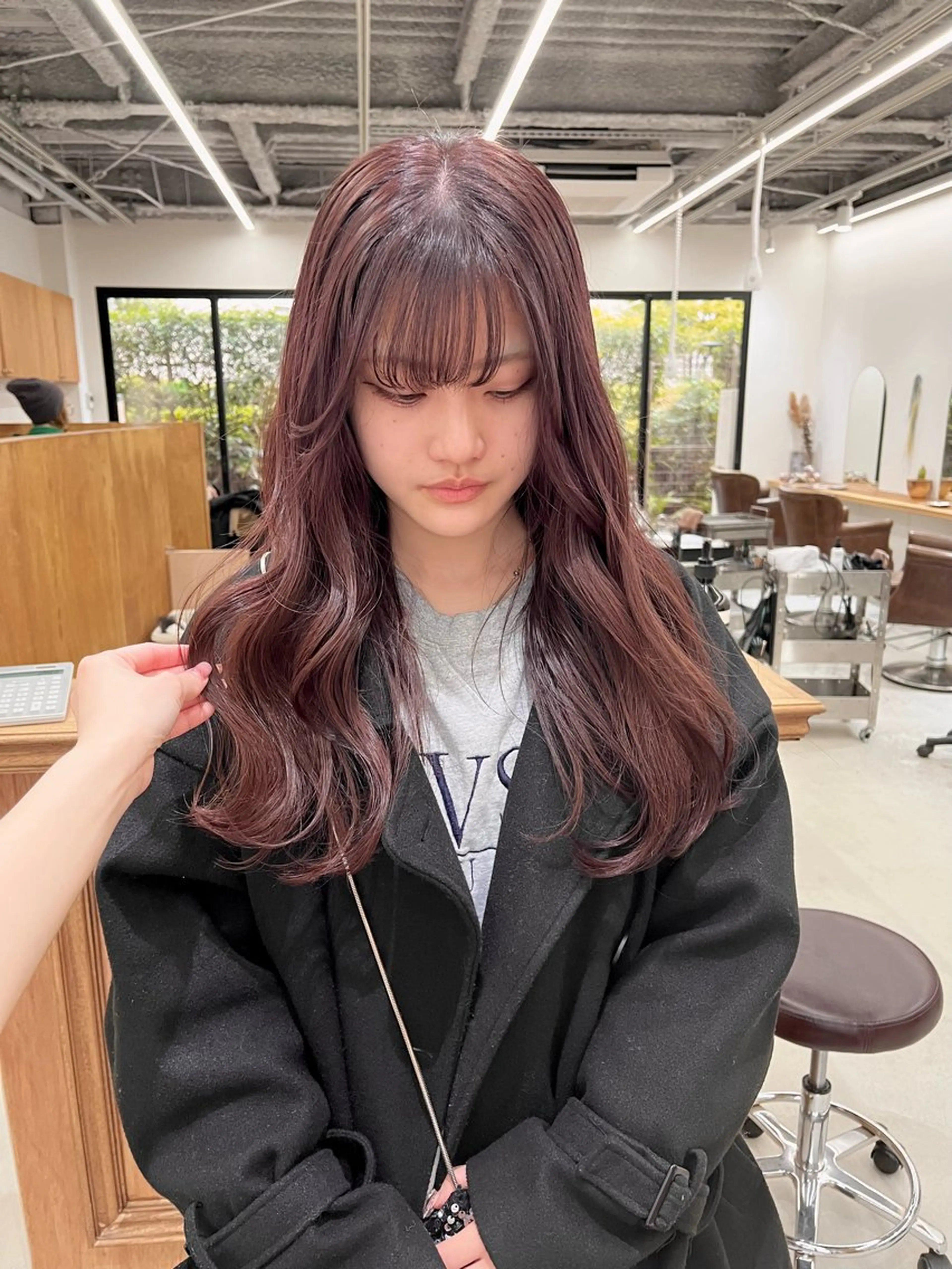 ロング カラー ヘアアレンジ ブリーチ ダブルカラー ブリーチなしカラー ena/ブリーチなし 透明感・レイヤー🎀のヘアスタイル