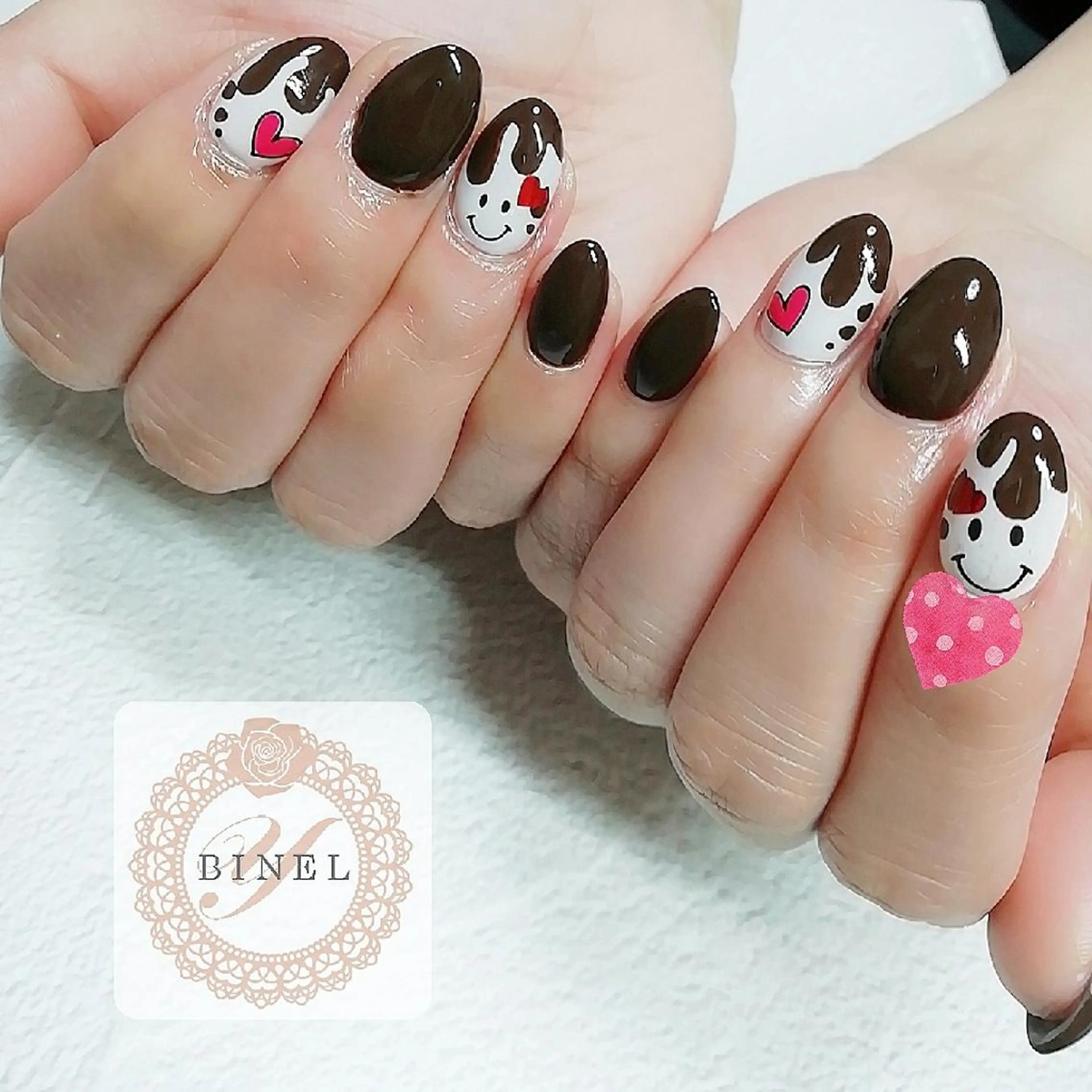 ネイル 持ち込み バレンタイン ハンドネイル Nail Salon Y.BINELのネイルデザイン